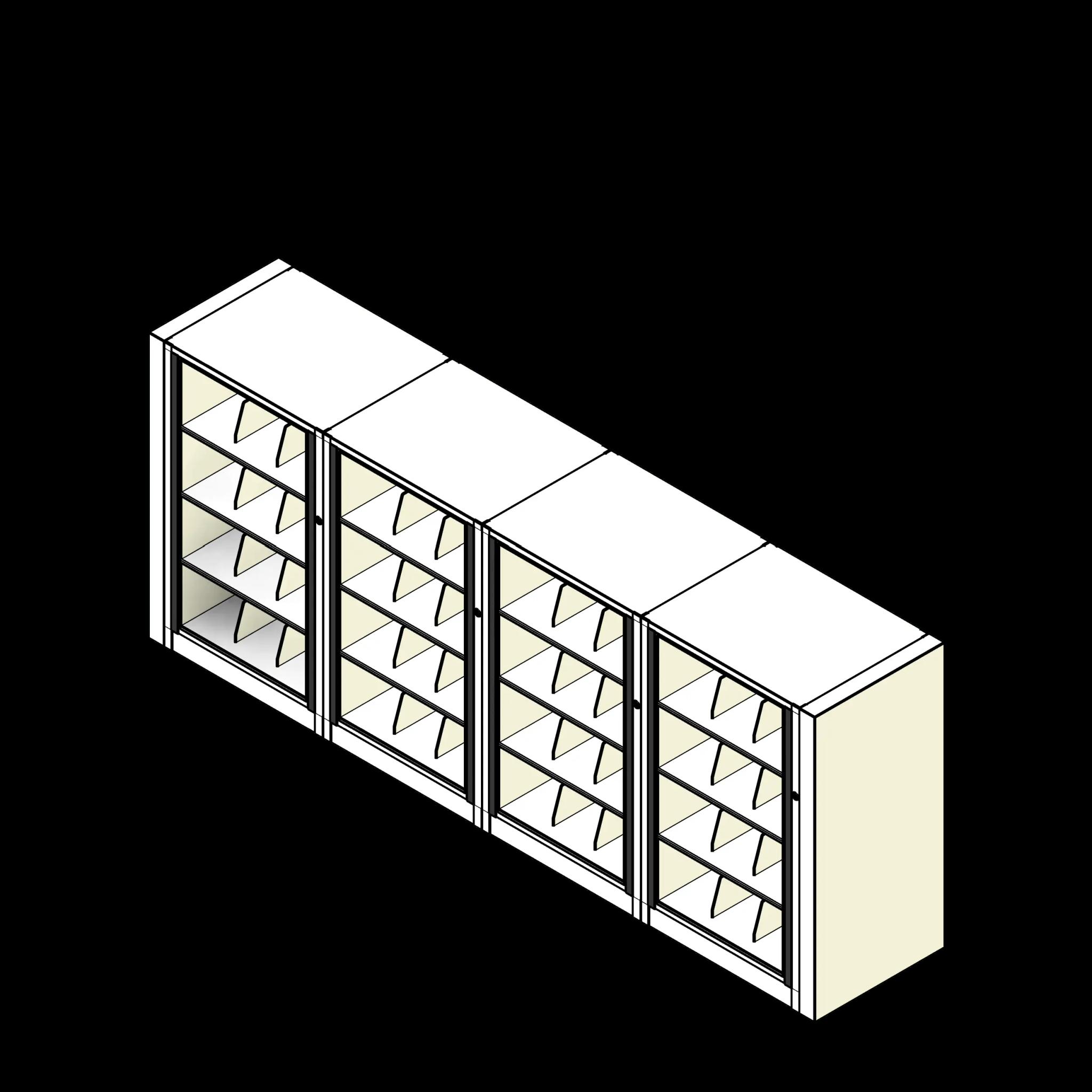 Rotary Cabinet Letter 4 Cabinets 4 Tier Shelves