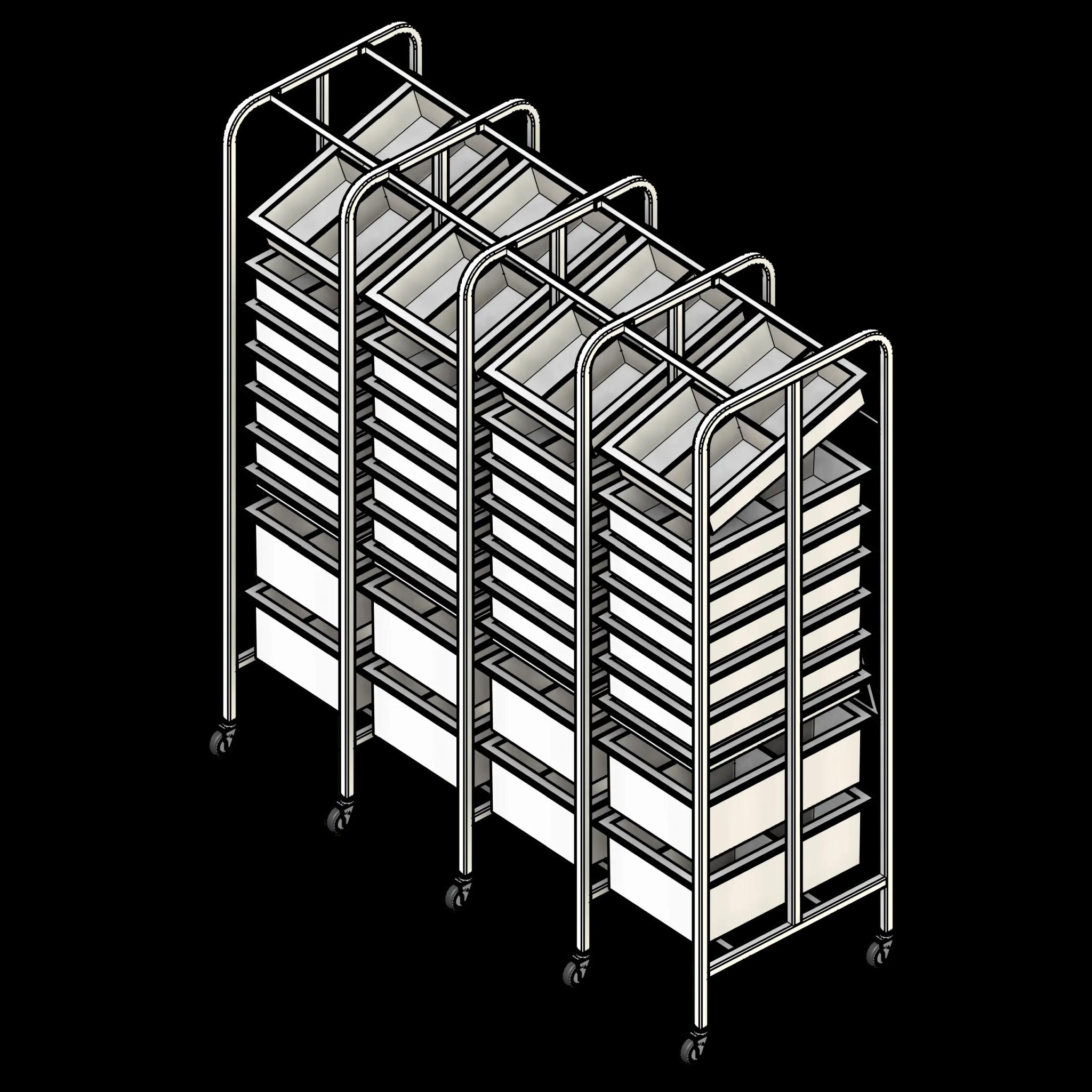 Medical Racks 4 Column 9H