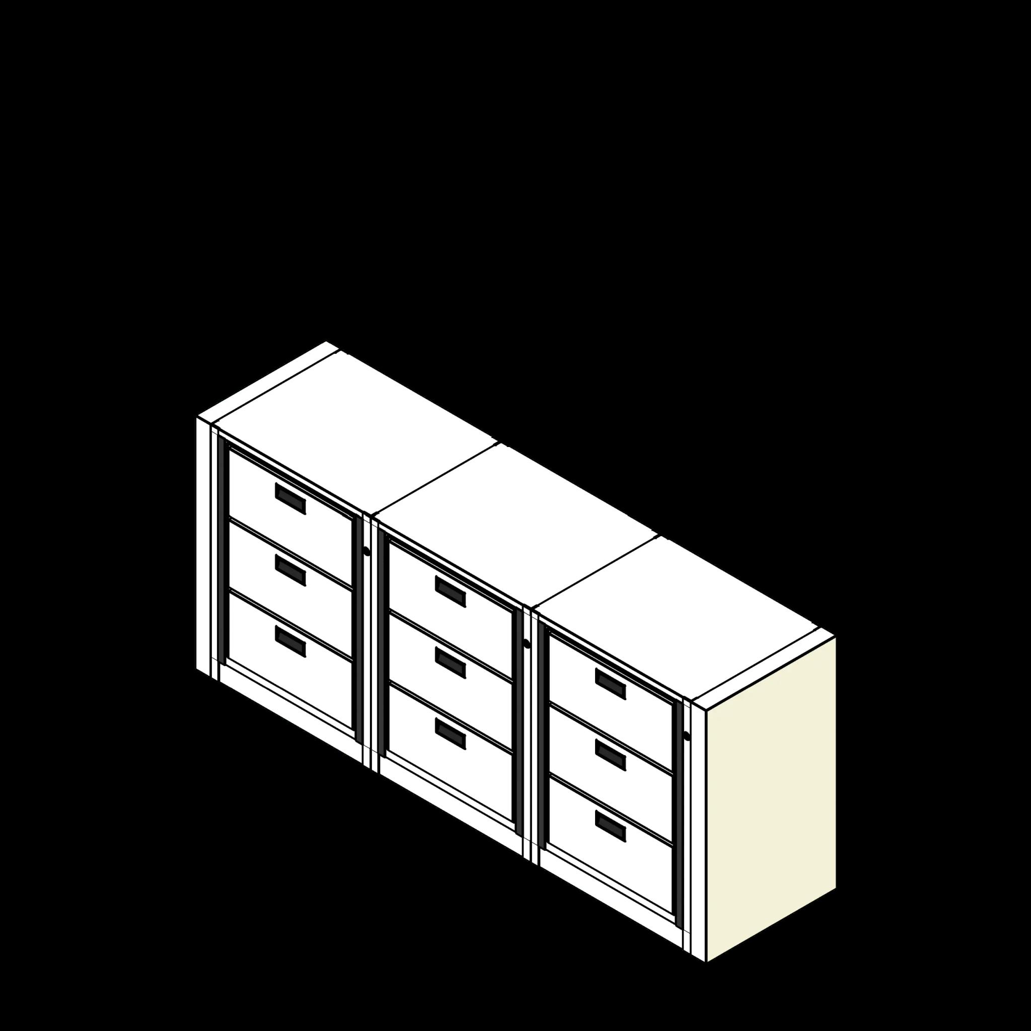 Rotary Cabinet Letter 3 Cabinets 3 Tier Drawers
