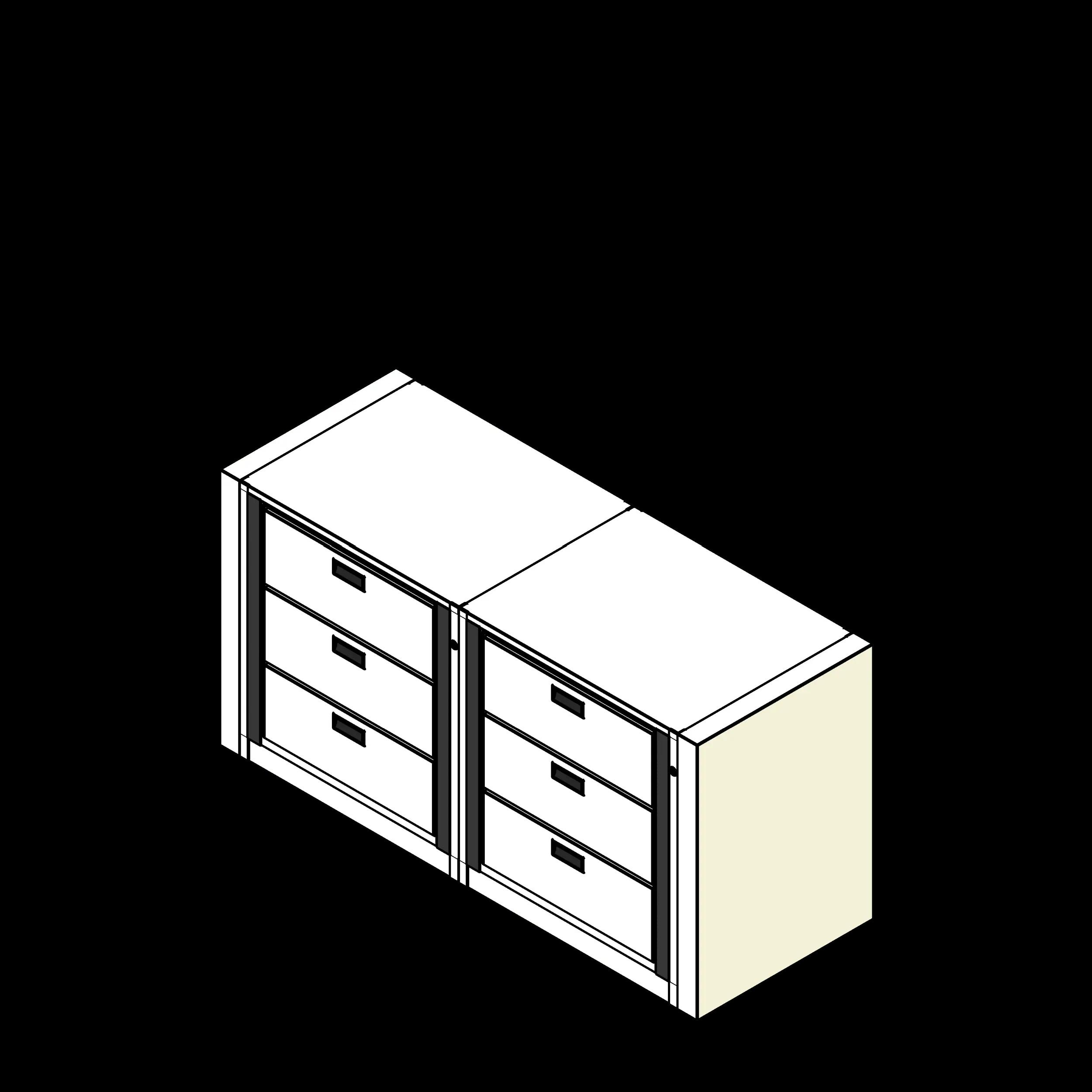 Rotary Cabinet Legal 2 Cabinets 3 Tier Drawers