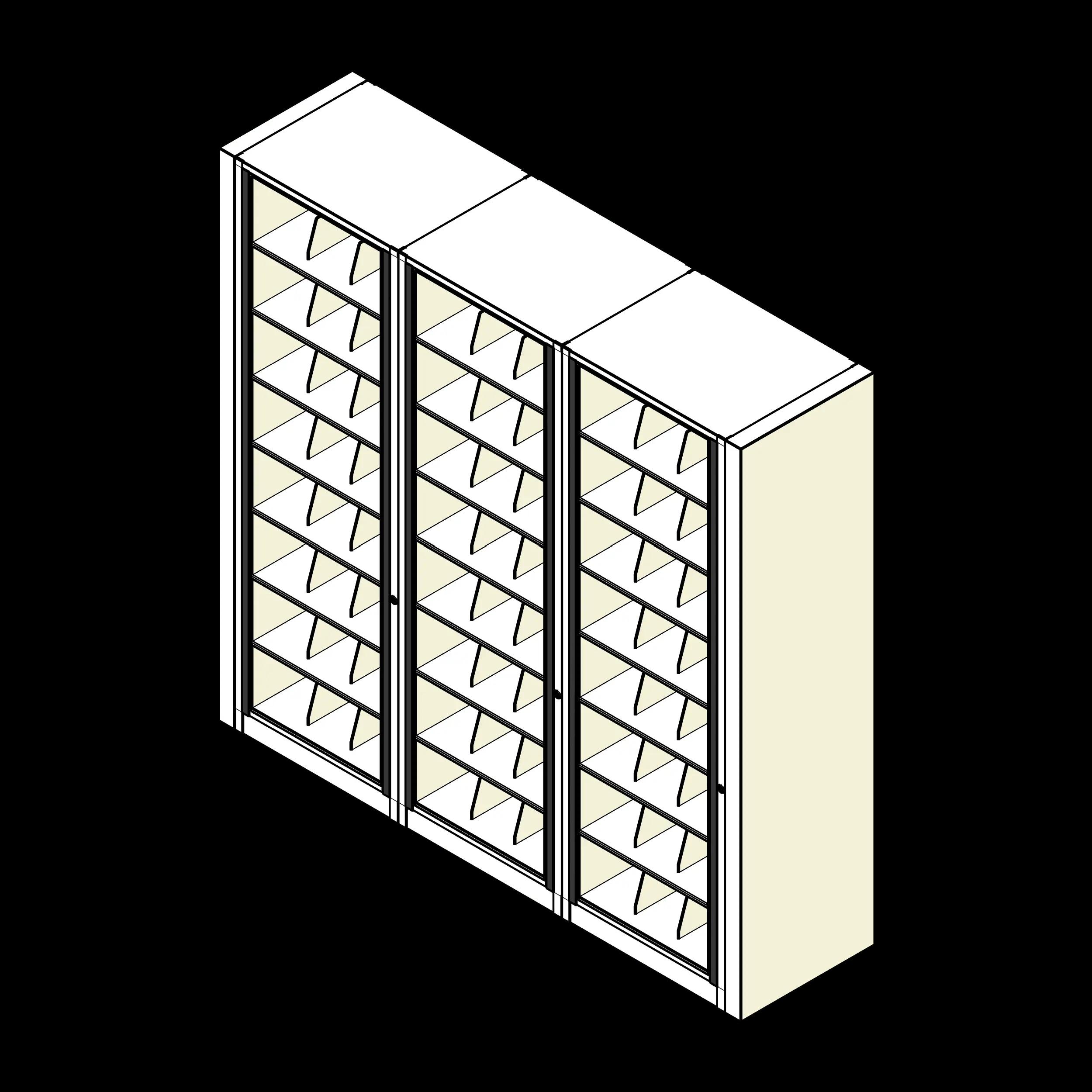 Rotary Cabinet Letter 3 Cabinets 8 Tier Shelves