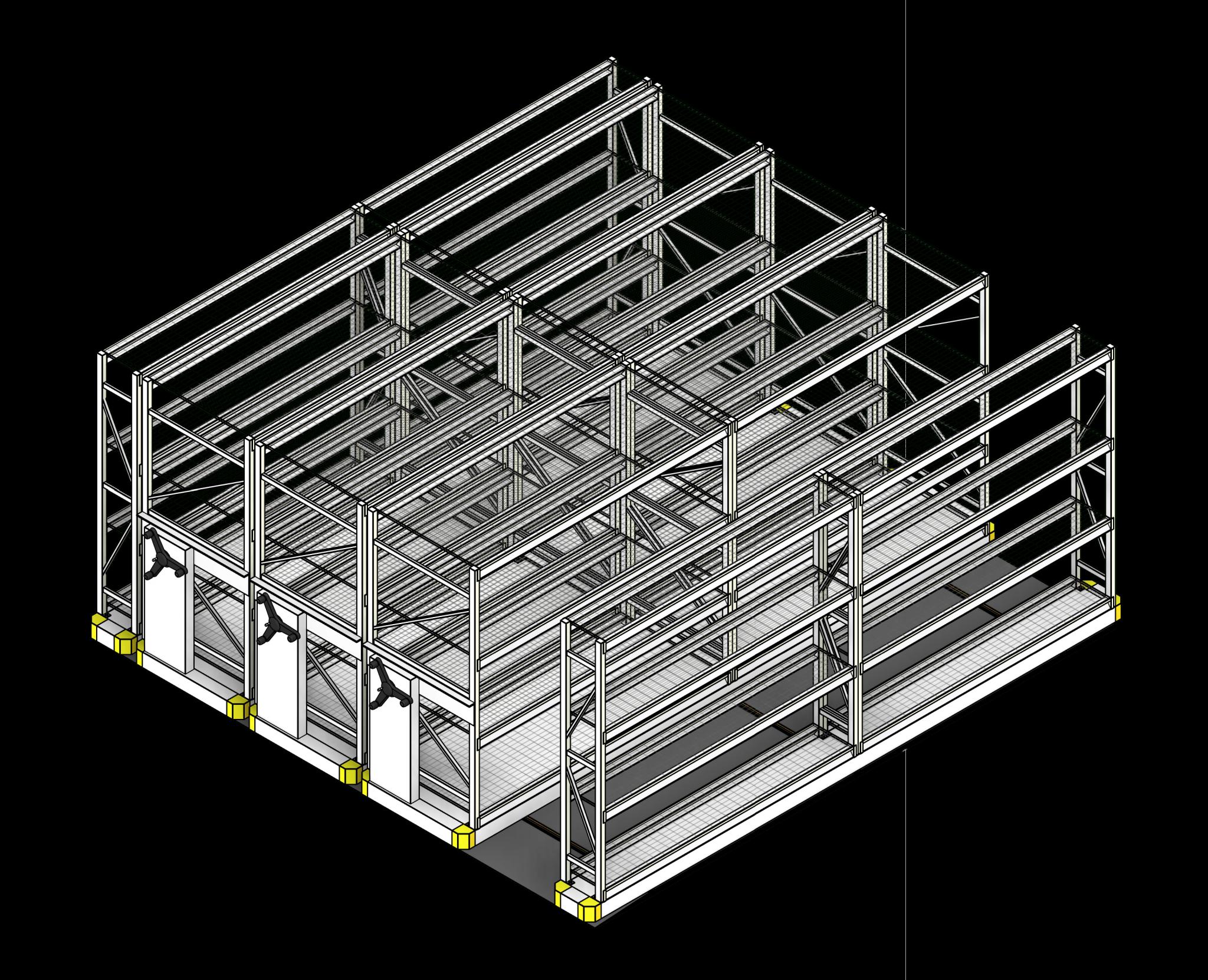 SSG High Density Industrial Wide Span PCS Waterfall Wire Decking