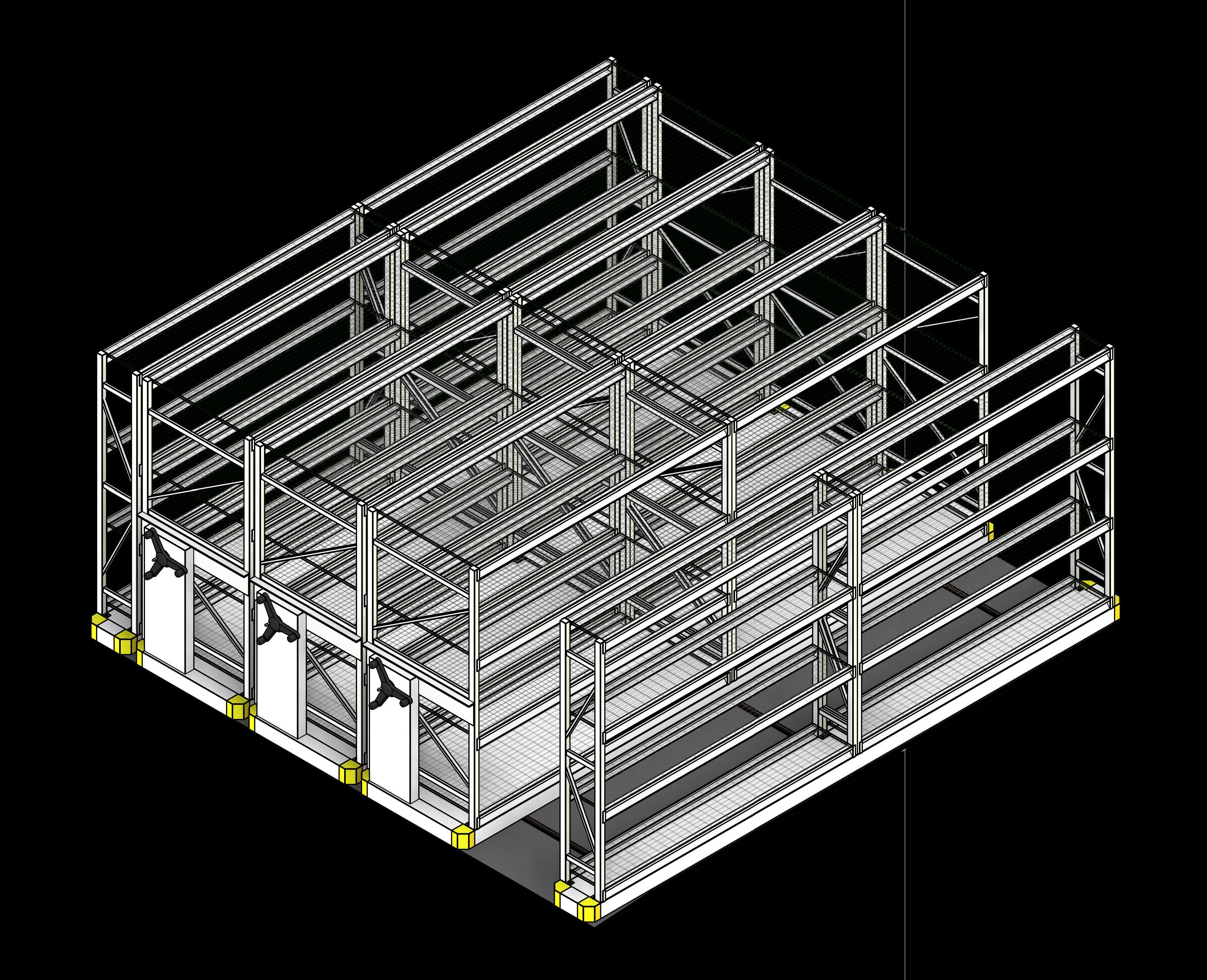 SSG High Density Industrial Wide Span PCS Waterfall Wire Decking