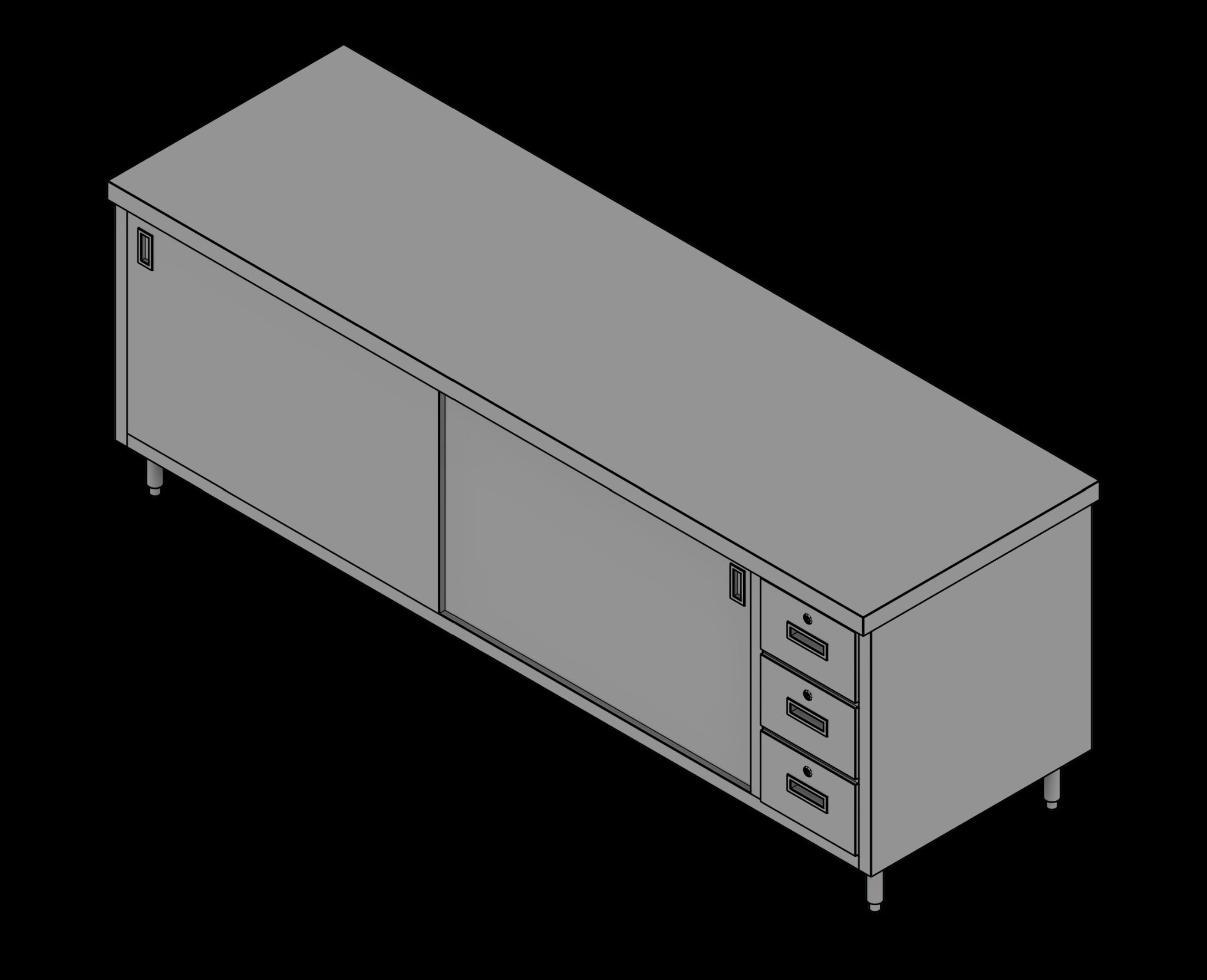 SSG Cabinet Doors Drawers SST 96x30x35 No Backsplash