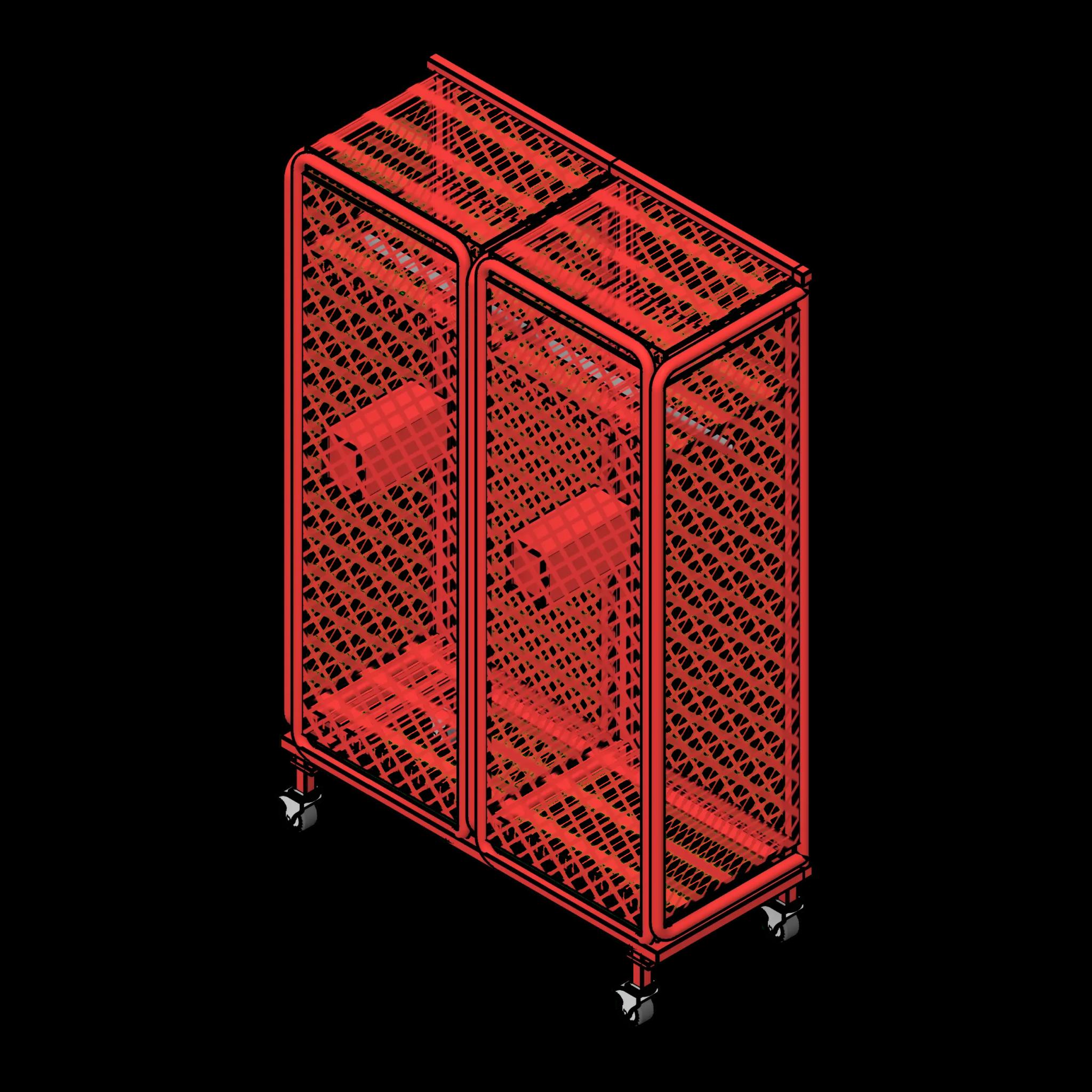 SSG Locker Freestanding Firefighter PCS 24x20 2 Lockers Single Sided Security Casters