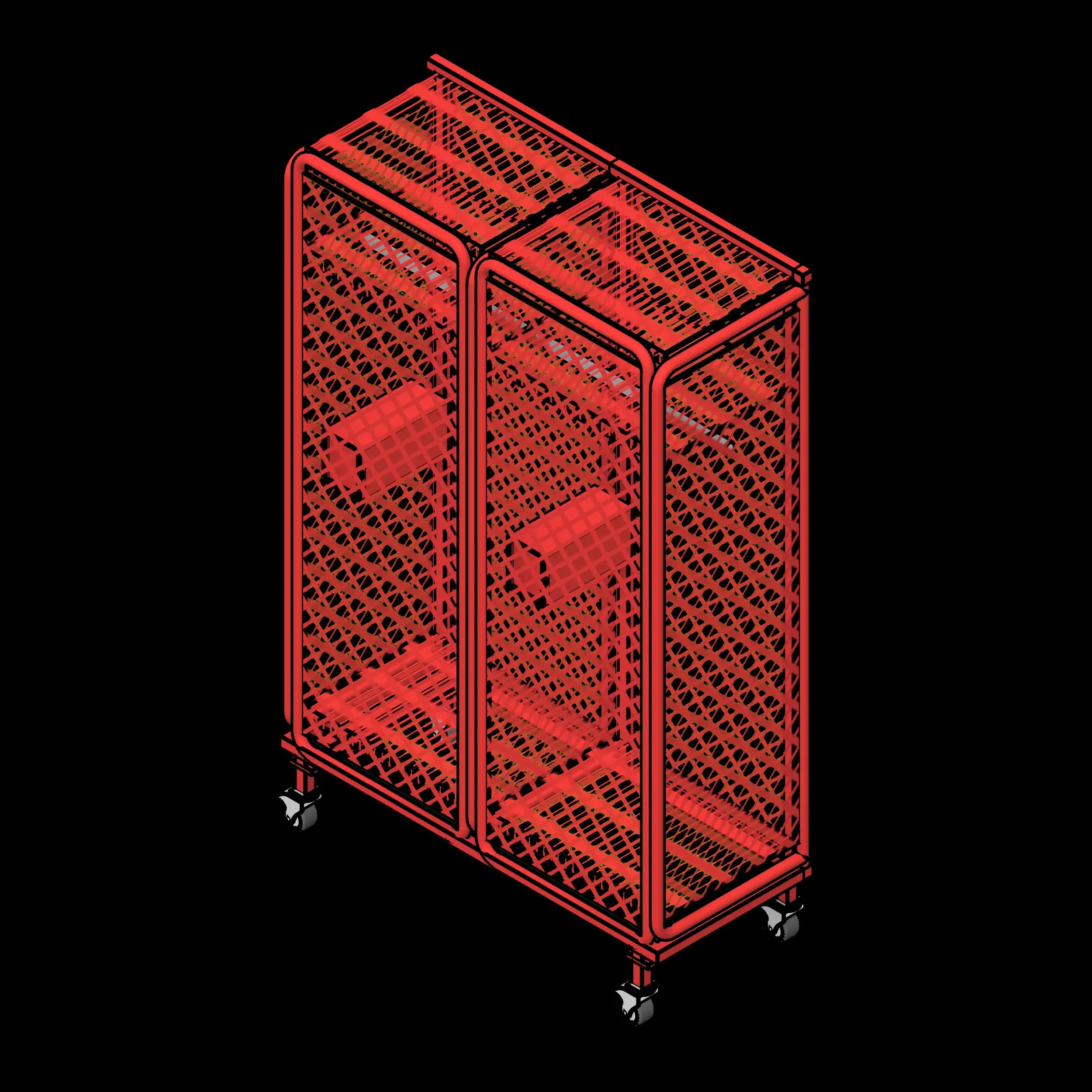 SSG Locker Freestanding Firefighter PCS 24x20 2 Lockers Single Sided Security Casters