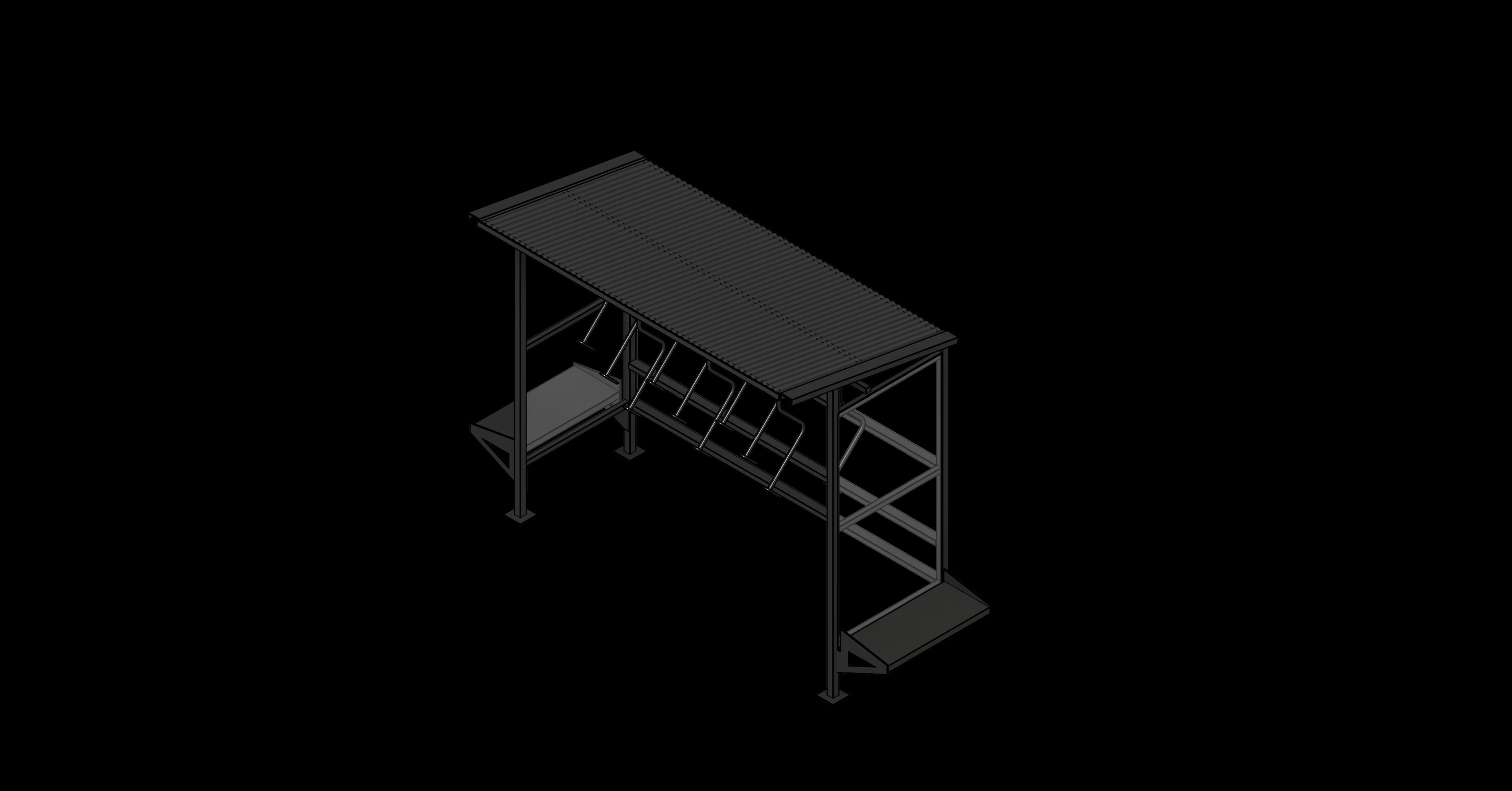 SSG Bike Shelter Compact PCS Side Benches