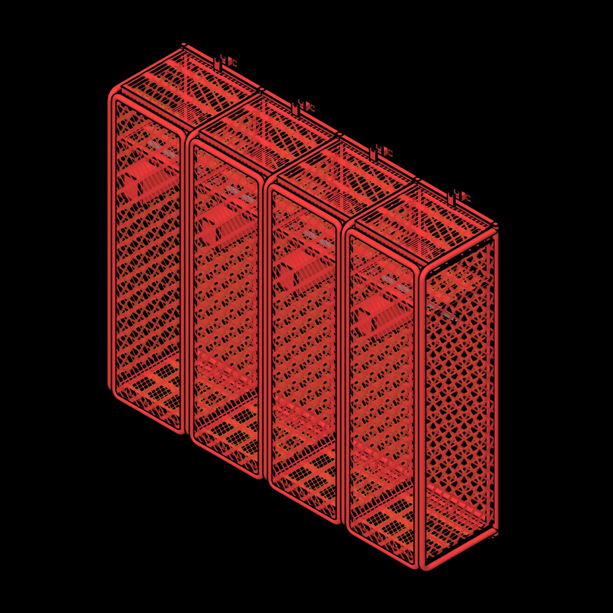 SSG Locker Wall Mounted Firefighter PCS 4 Units 20x20x72 Security