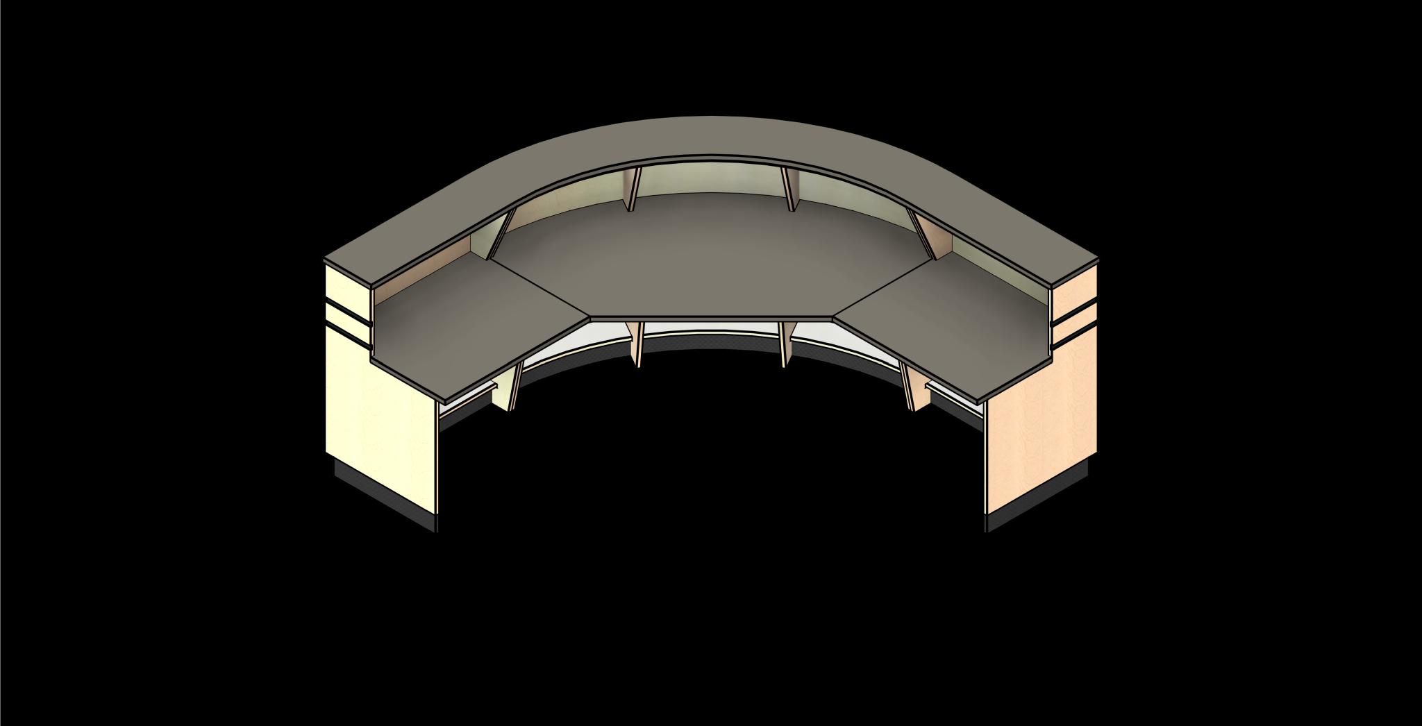 SSG Reception Desk Corner LAM End Panels