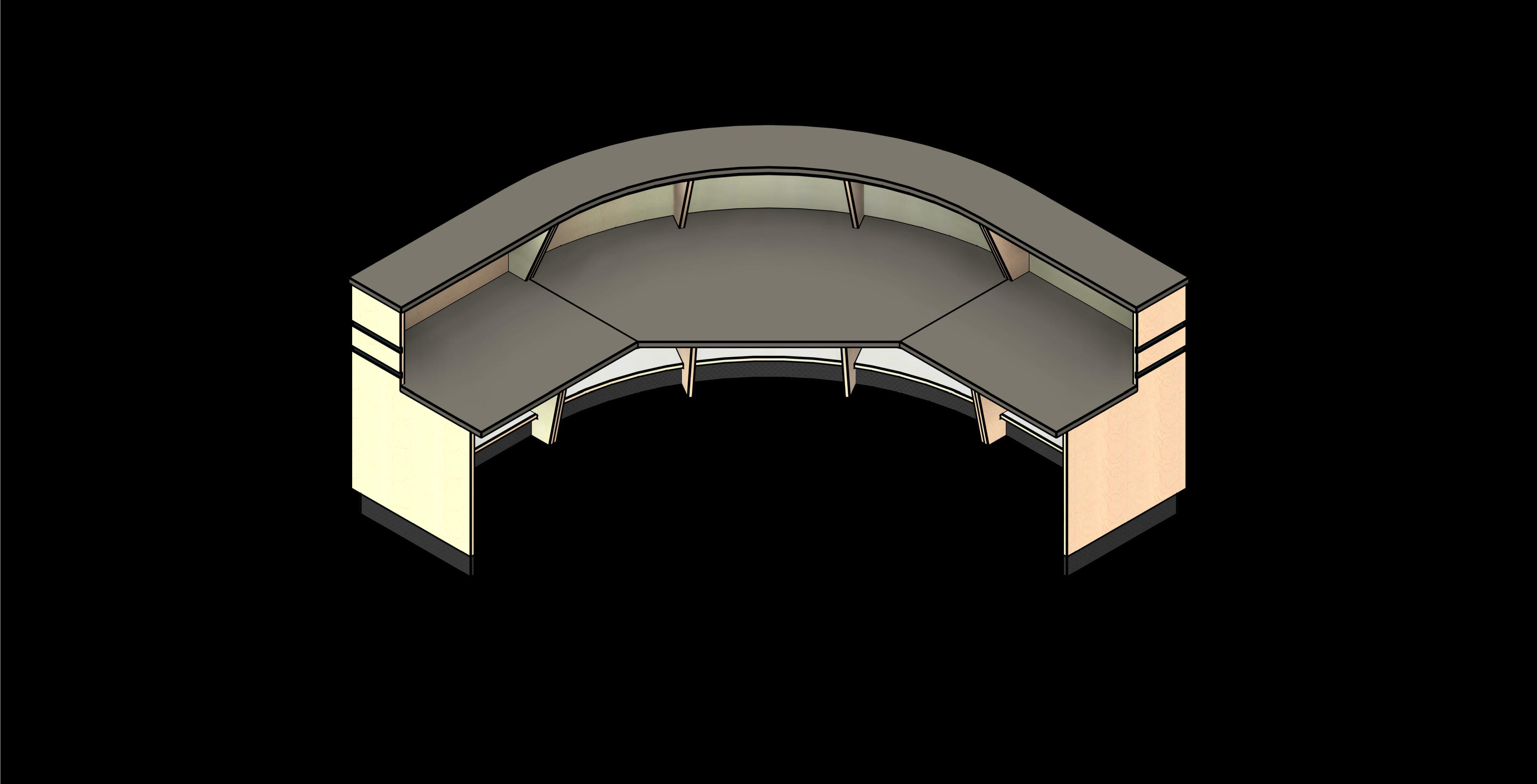 SSG Reception Desk Corner LAM End Panels