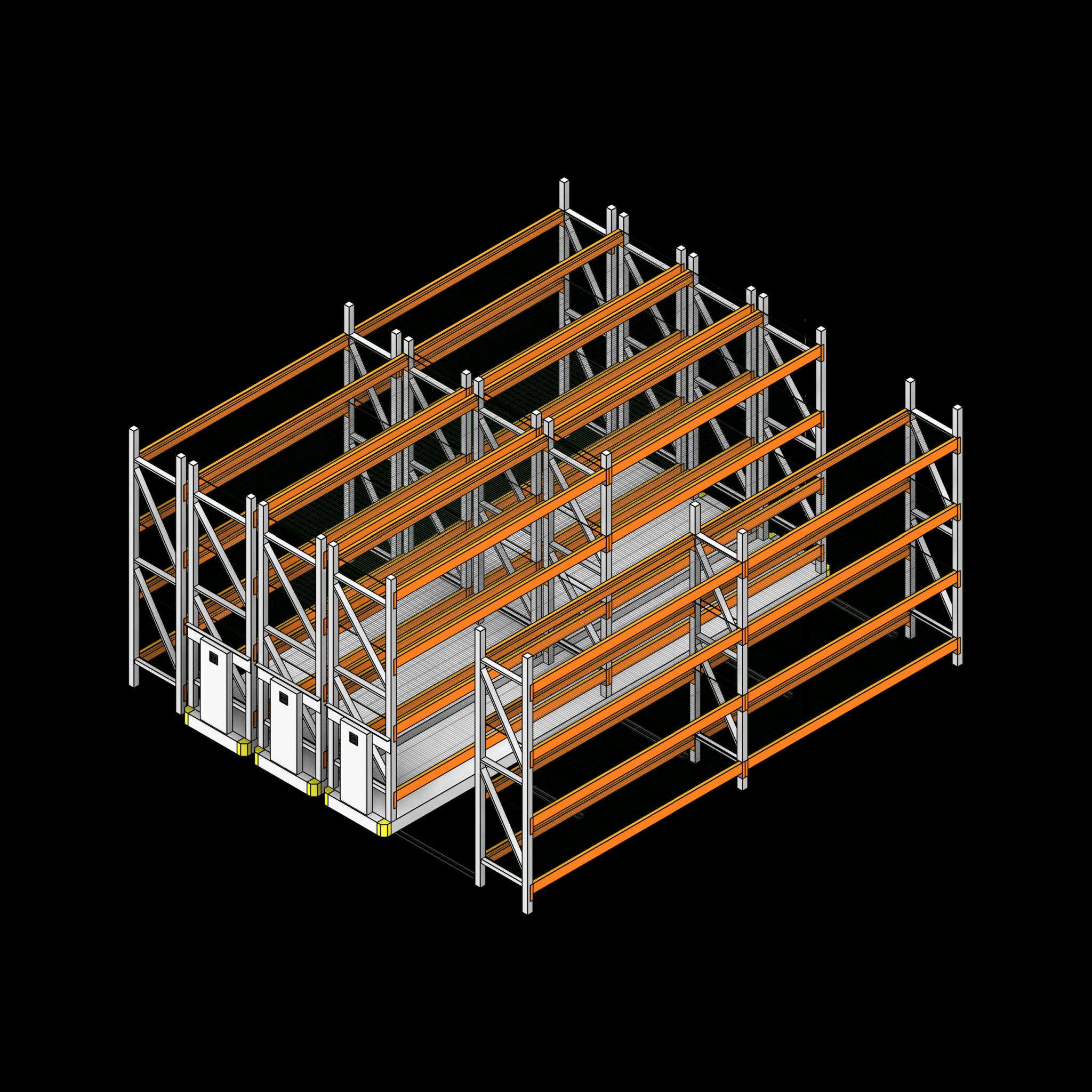 SSG High Density Industrial Pallet Rack PCS Waterfall Wire Deck