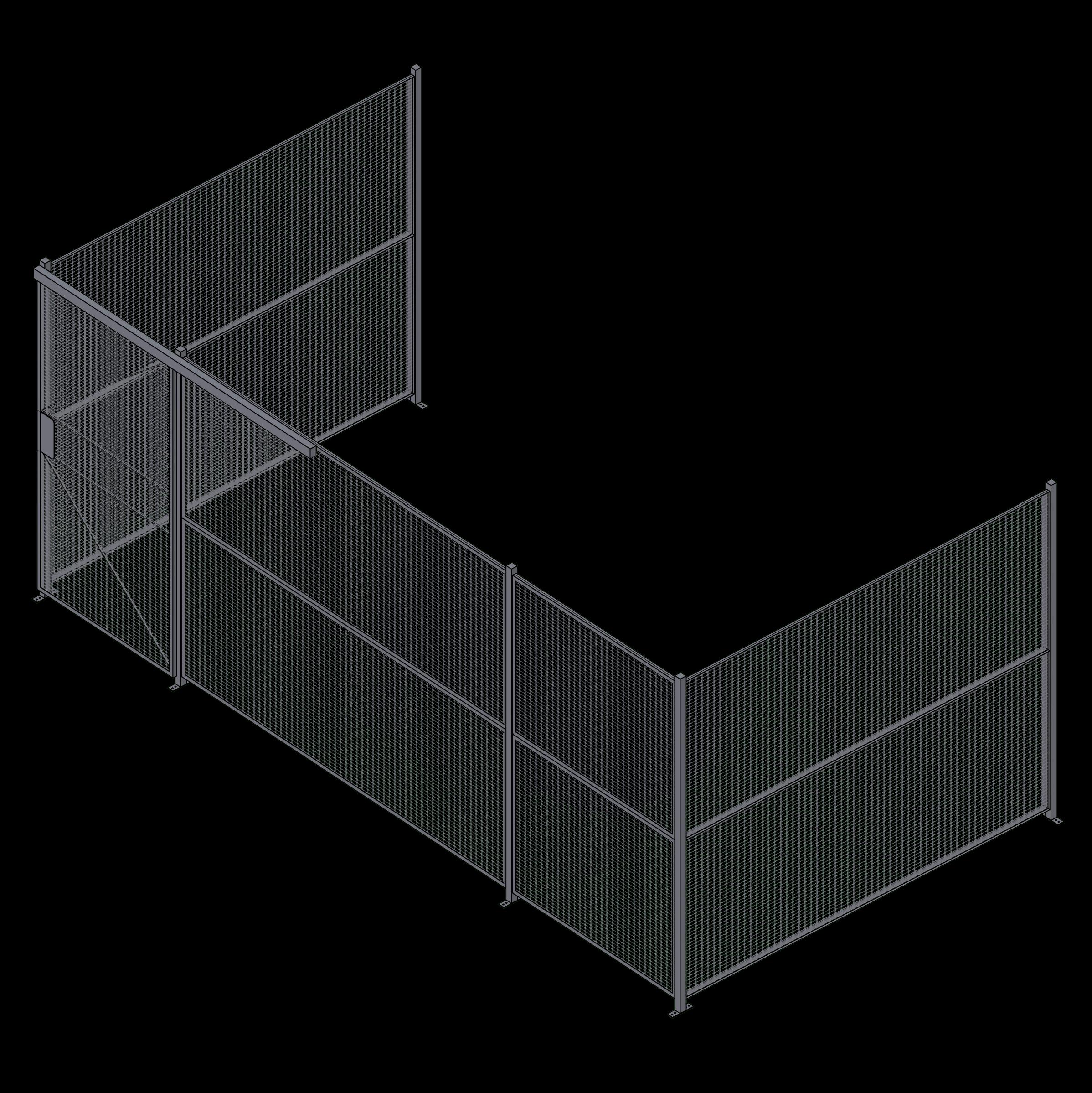 Wire Partition - 3 Sided - Sliding - 40 P