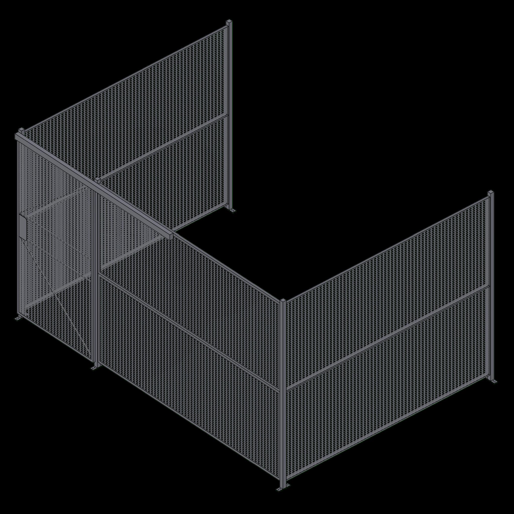 Wire Partition - 3 Sided - Sliding - 35 P