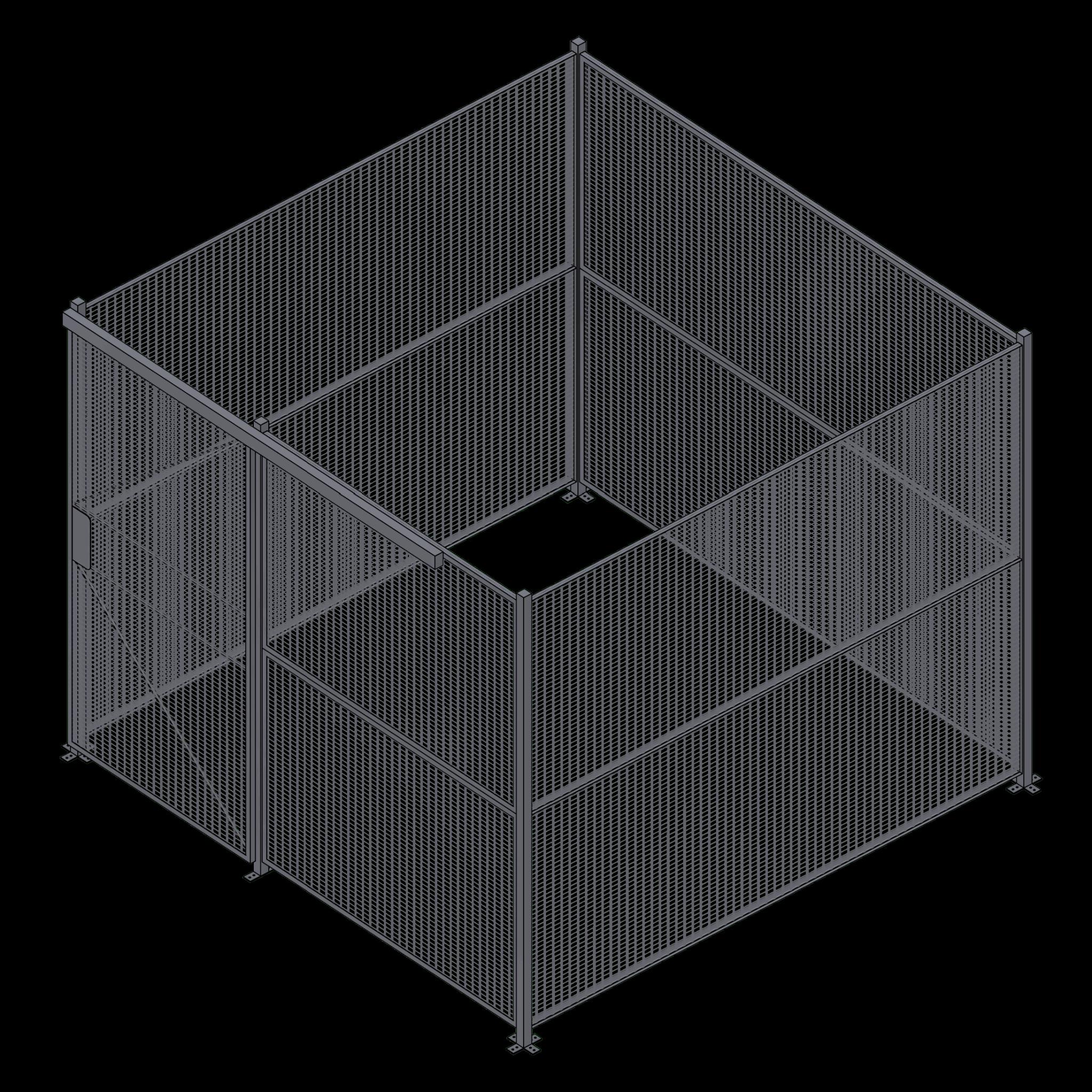 Wire Partition - 4 Sided - Sliding(8) - 10X10 P