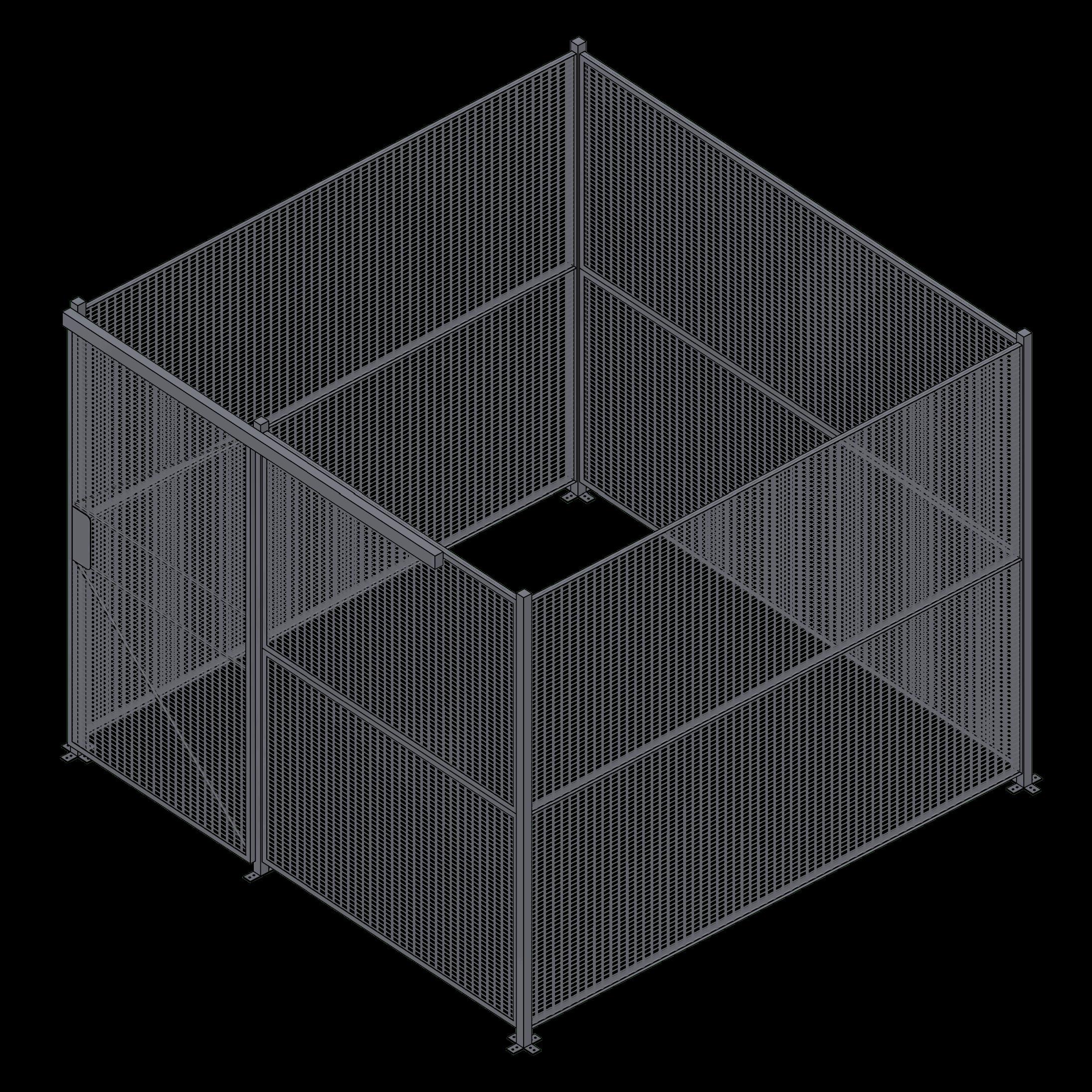 Wire Partition - 4 Sided - Sliding(8) - 10X10 P