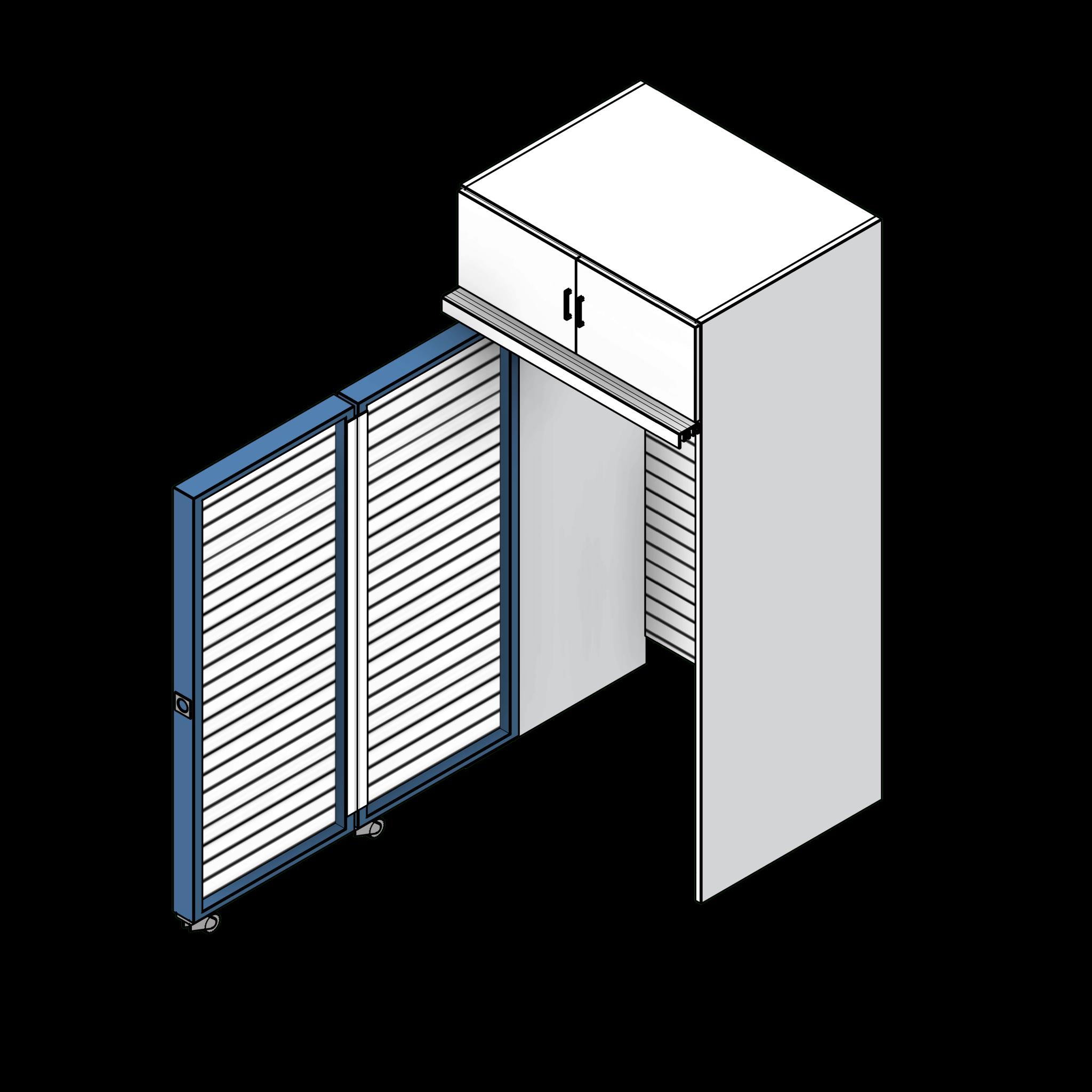  SSG Wall Classroom Storage PCS Left Pivot Wall Open