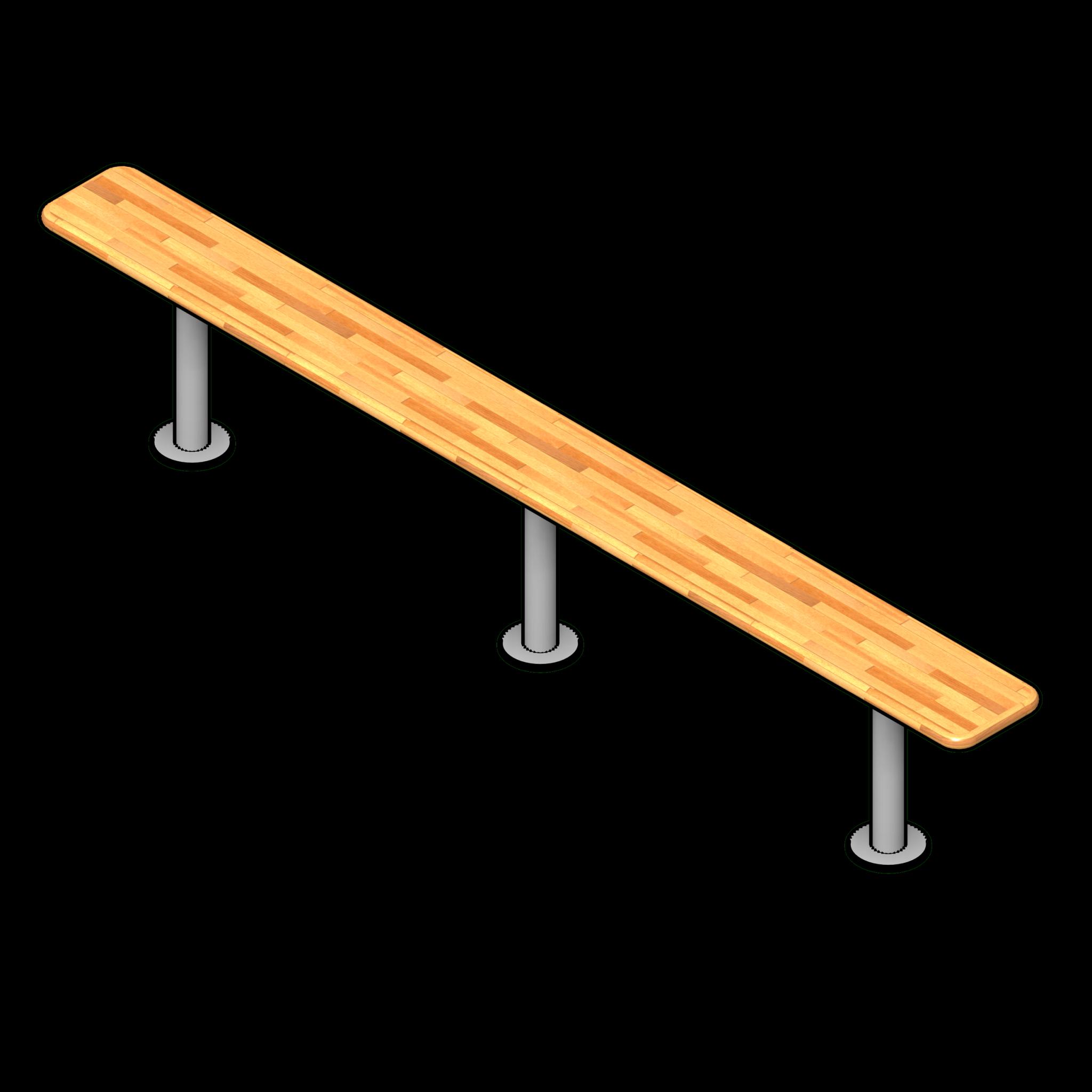 SSG Bench Locker Standard HRW 96x9x18 Stainless Steel Legs