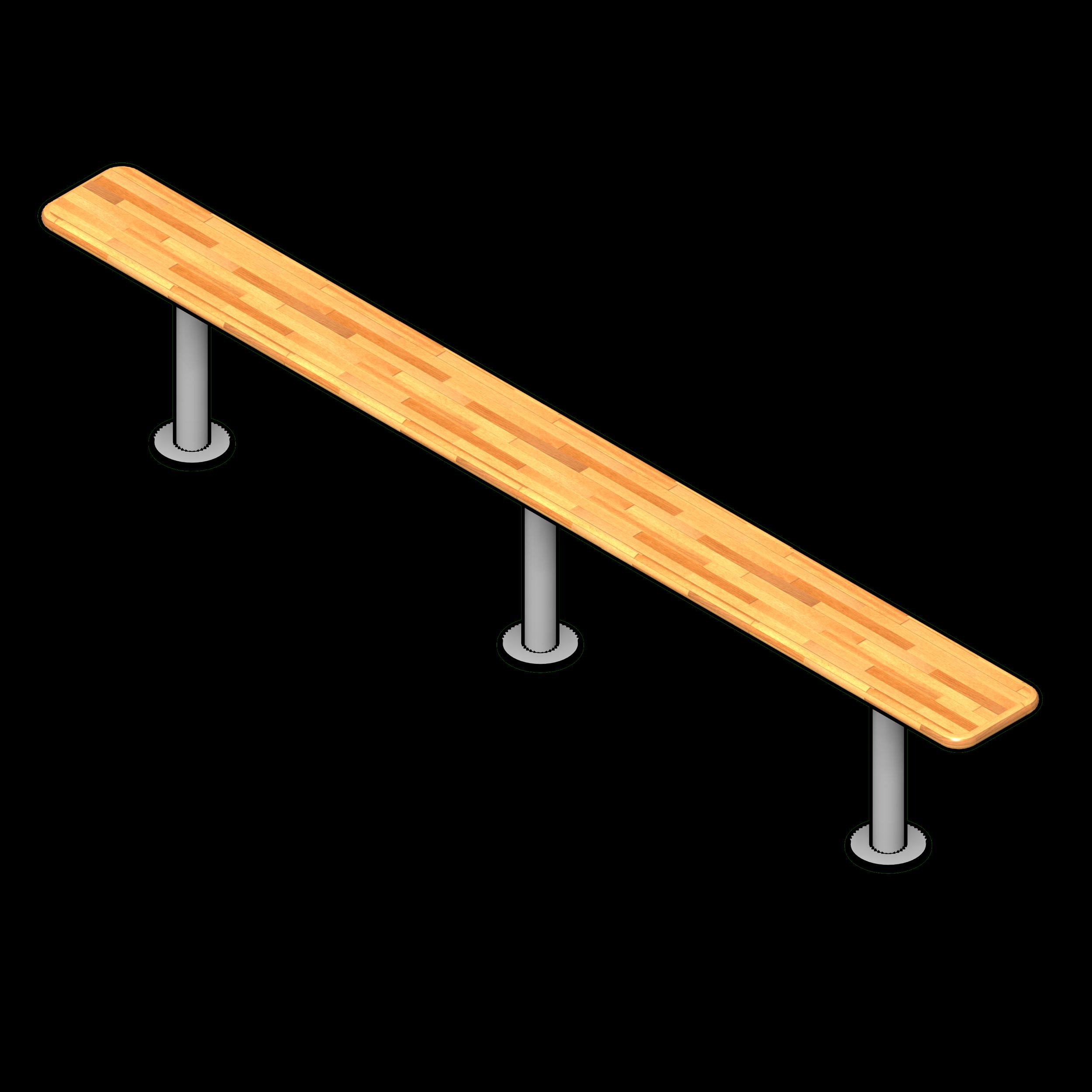 SSG Bench Locker Standard HRW 96x9x18 Stainless Steel Legs