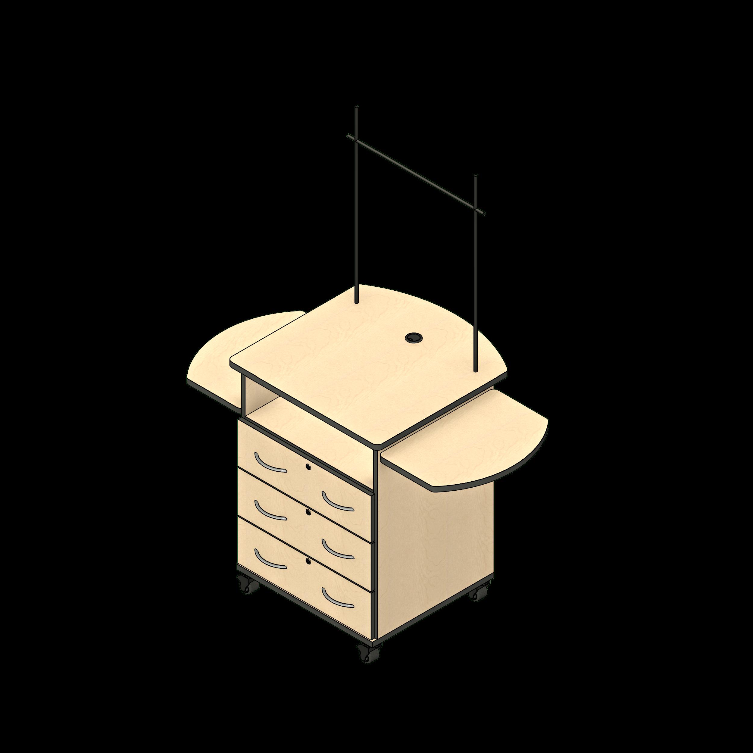 SSG Cabinet 3D Printer Mobile LAM 1 Shelf 3 Drawer