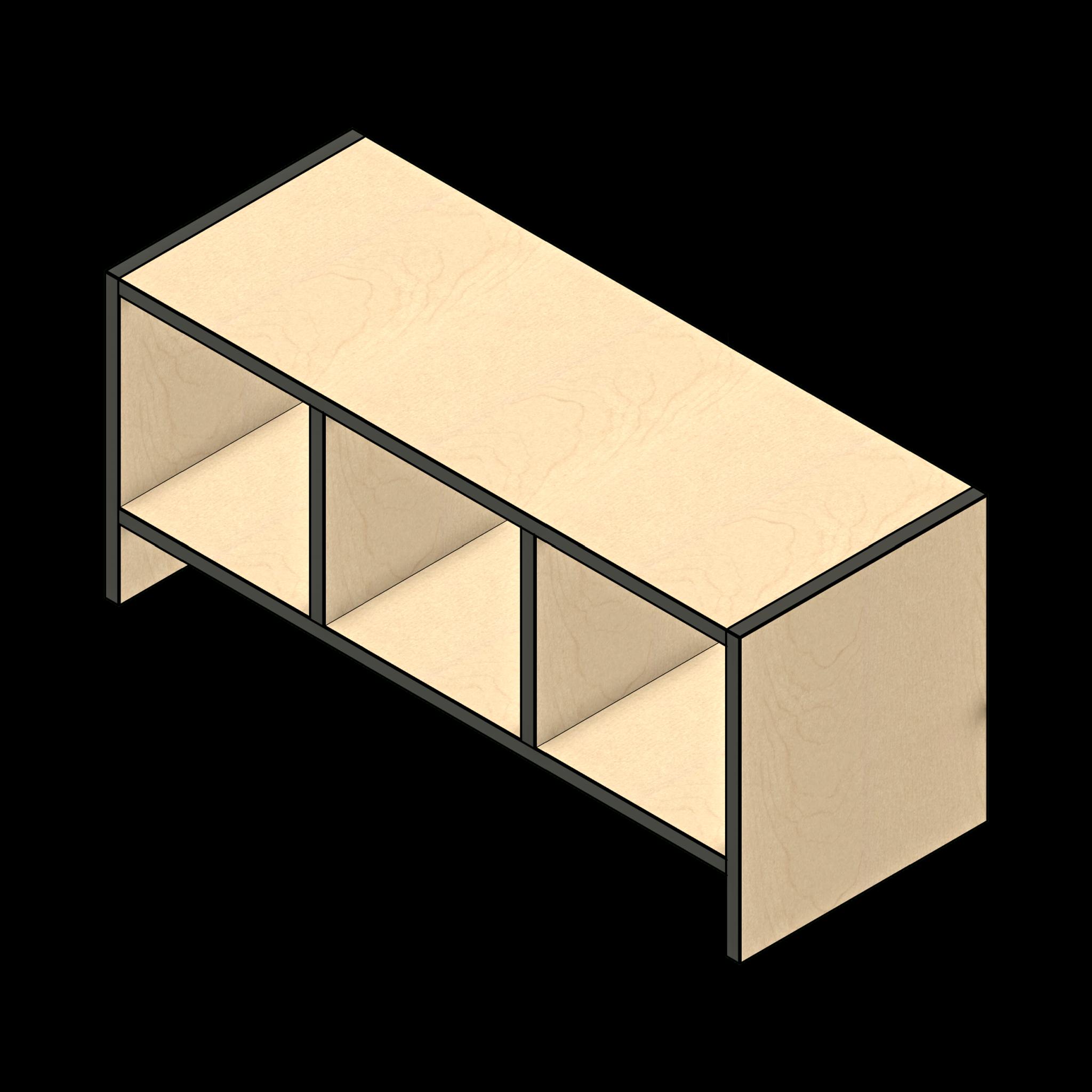 SSG Cubbies Wall Open Fixed LAM 3 Cubbie Squared