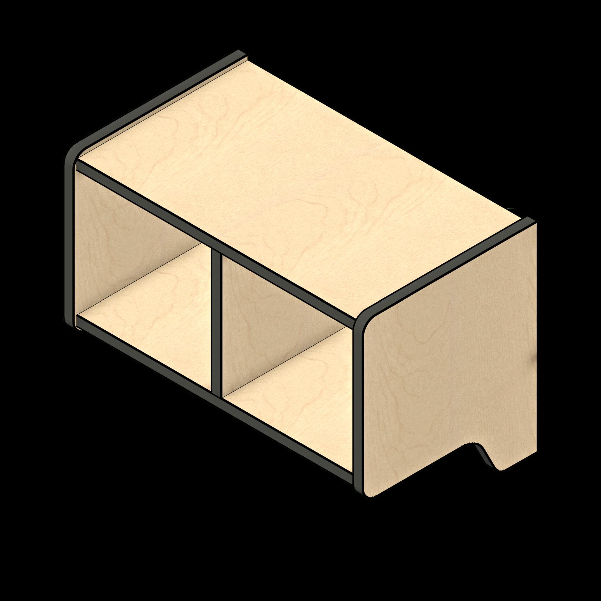 SSG Cubbies Wall Open Fixed LAM 2 Cubbie Contoured