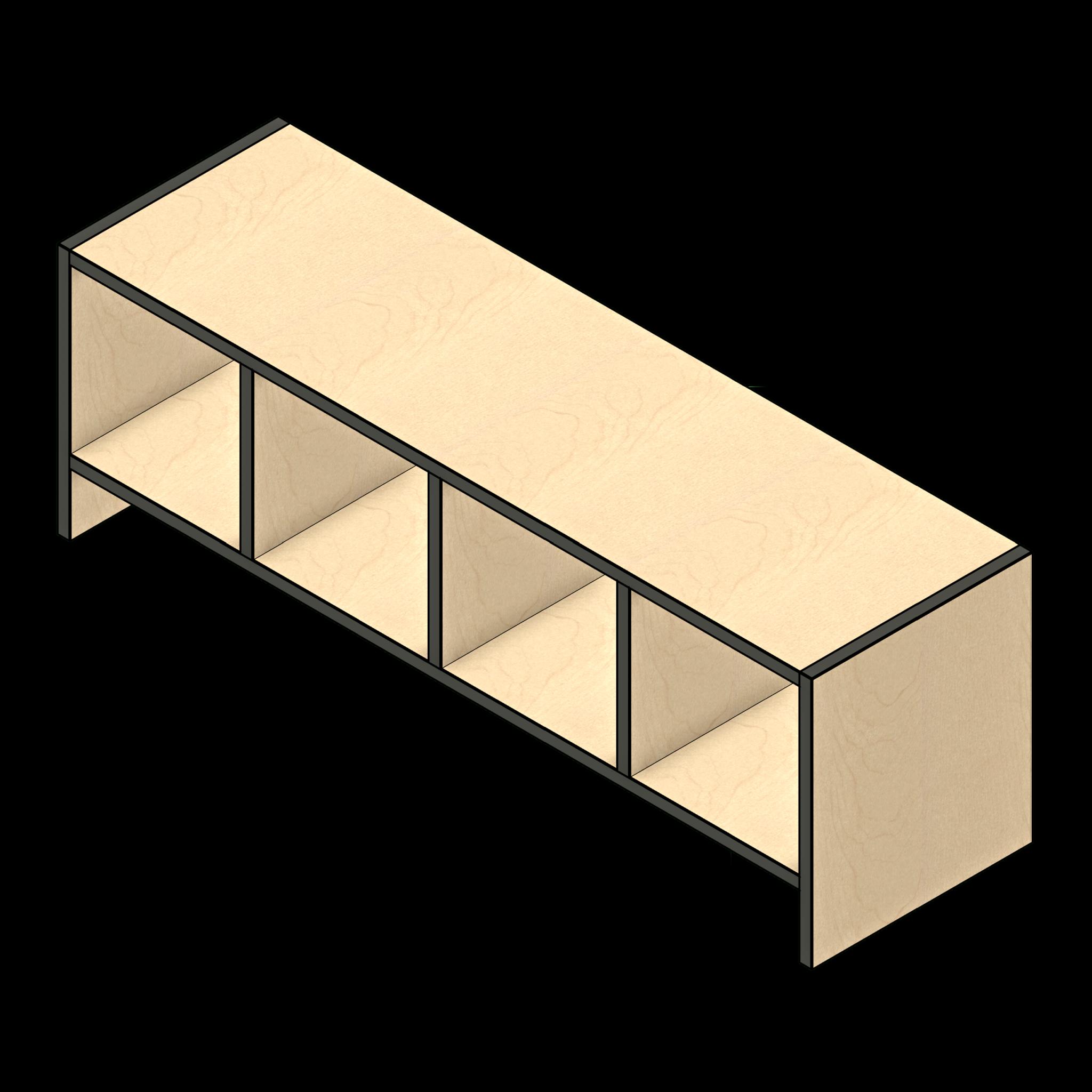 SSG Cubbies Wall Open Fixed LAM 4 Cubbie Squared