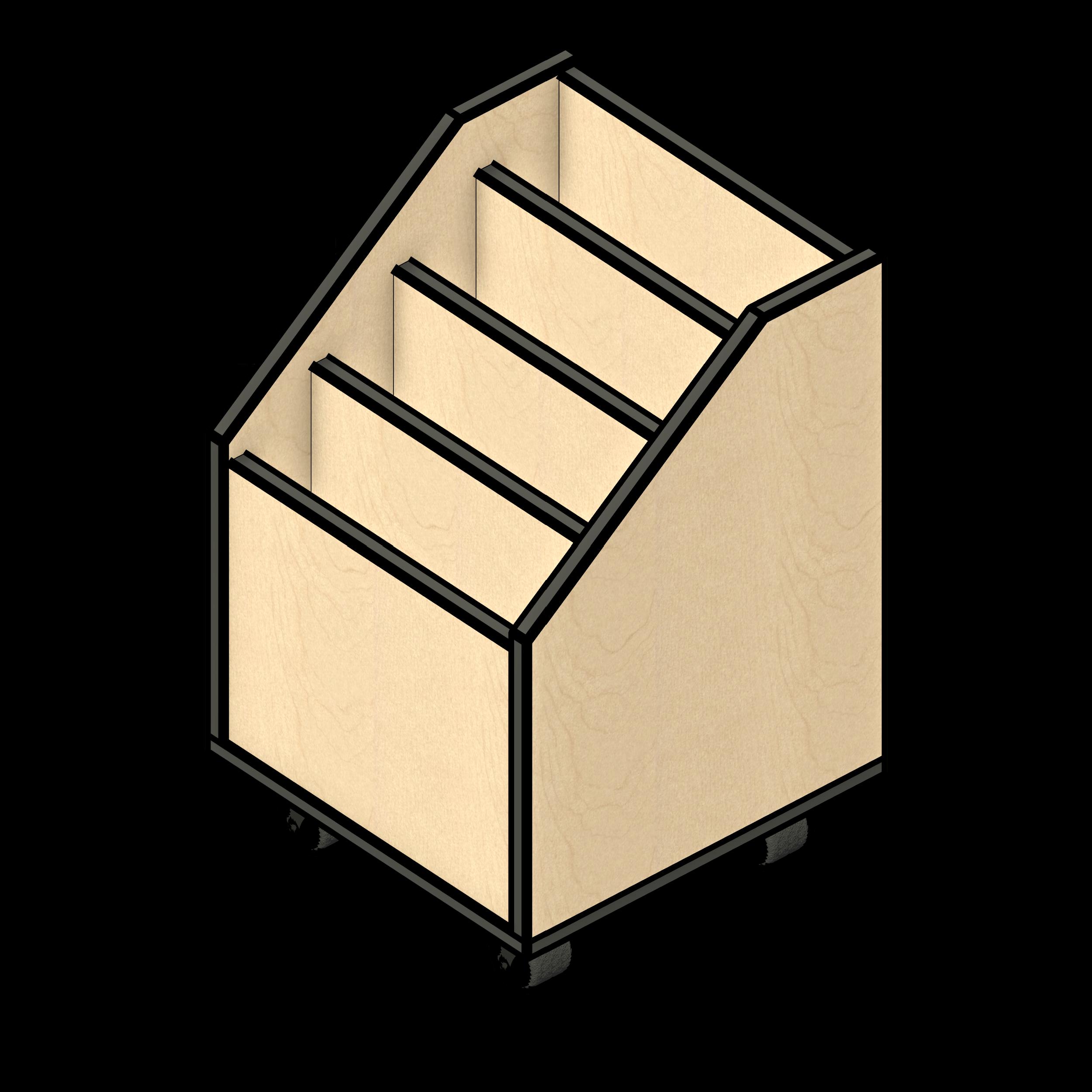 SSG Cart Open Top Book Browse 18 18 24 Casters