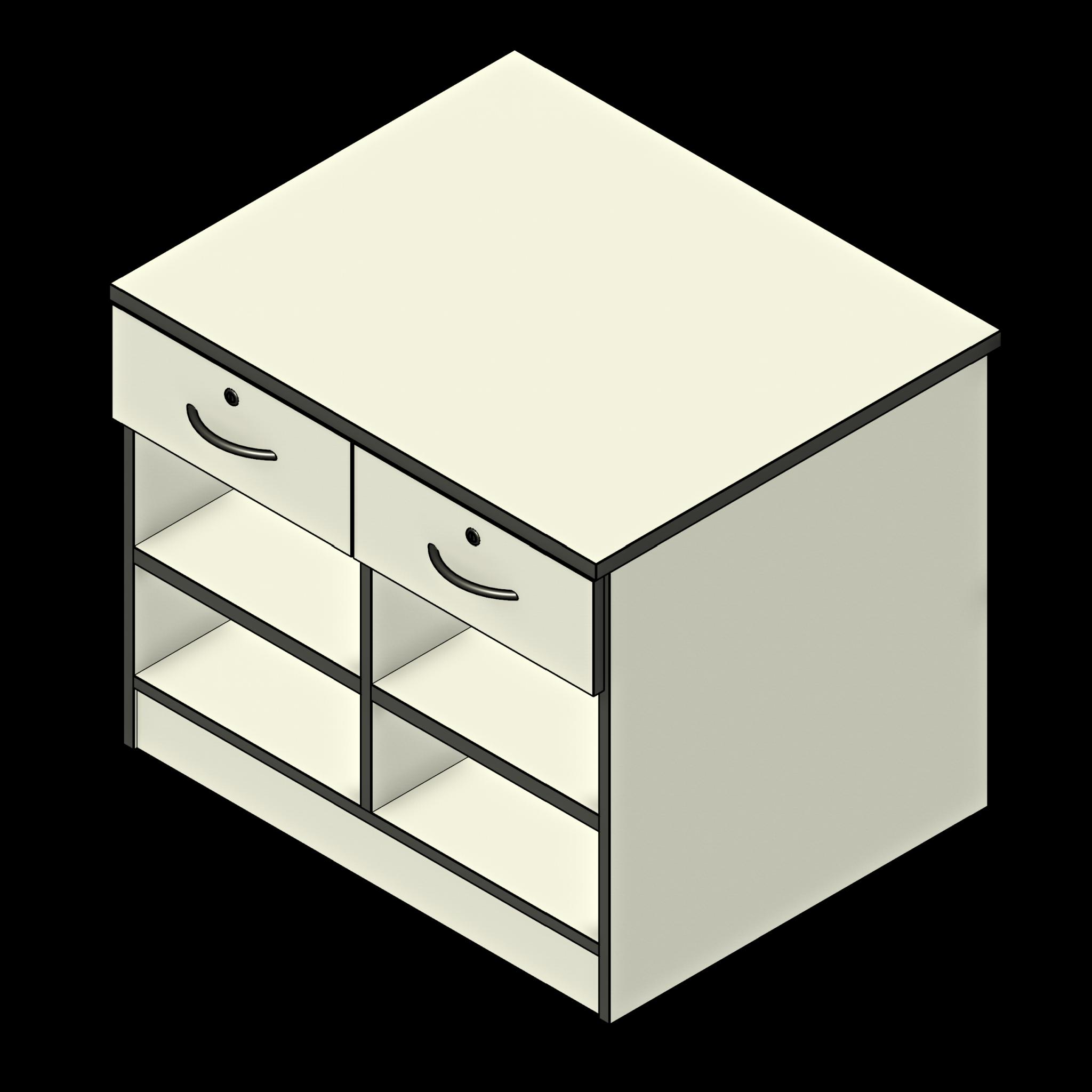  SSG Desk Circulation Inline Doors and Drawers LAM Open