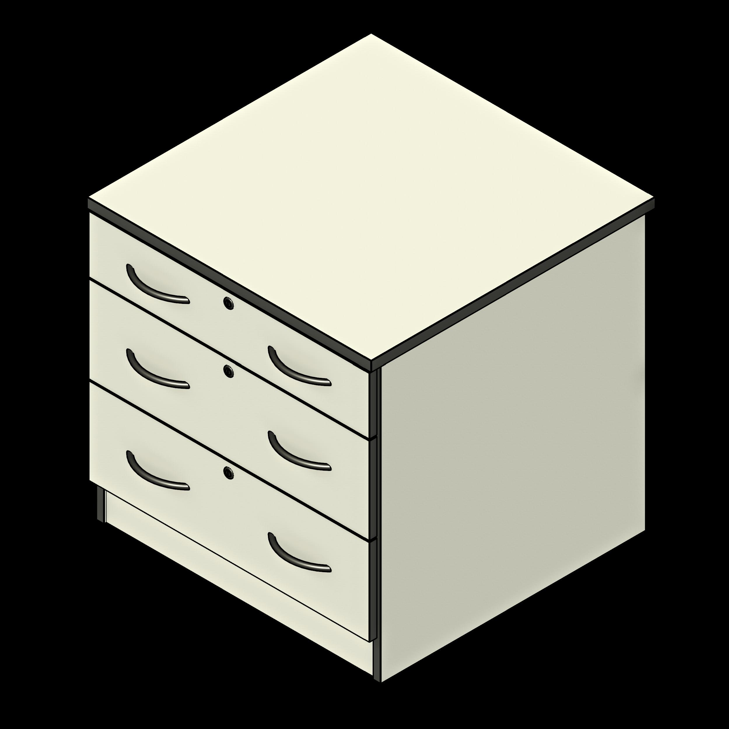 SSG Desk Circulation Inline Drawers LAM 3 Drawers