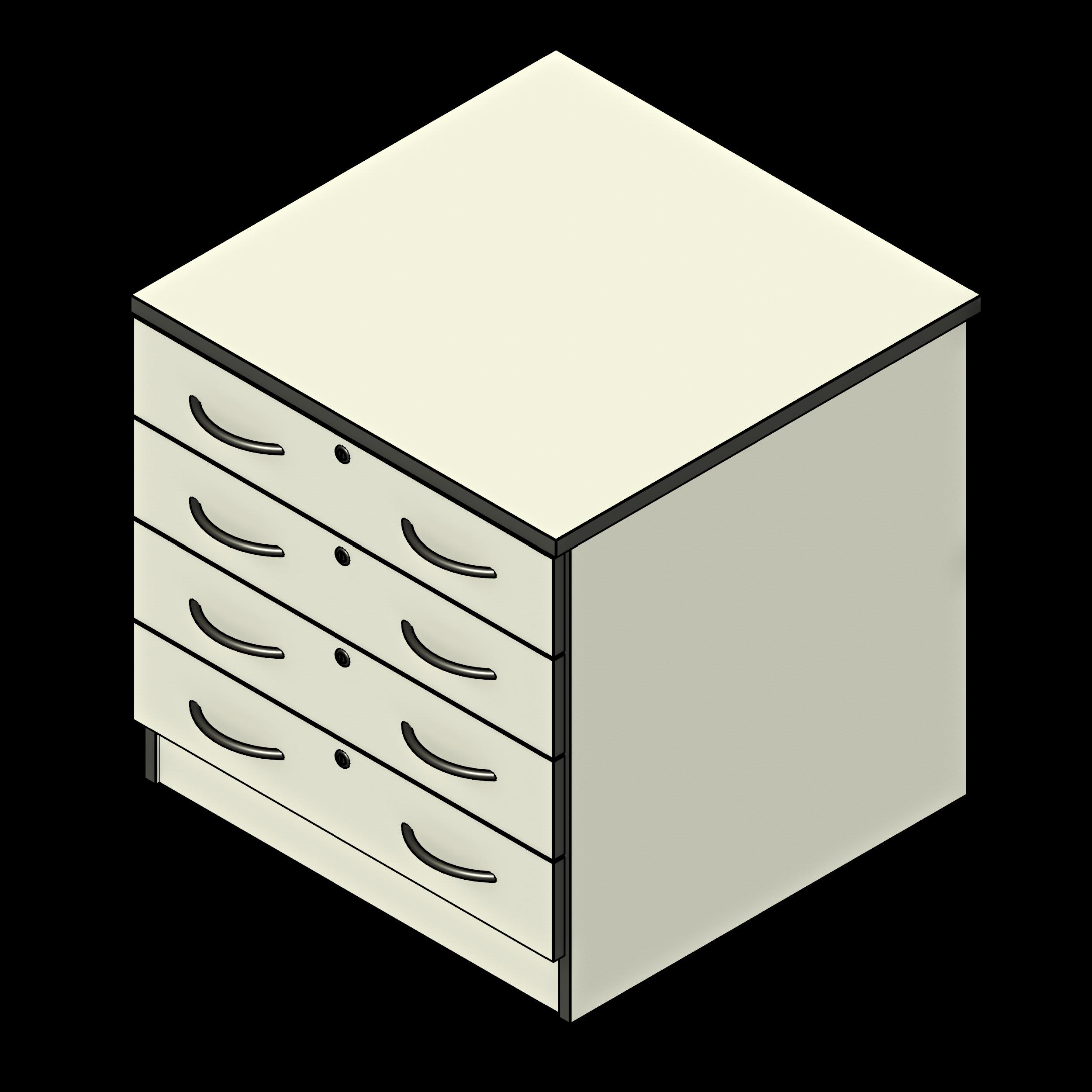 SSG Desk Circulation Inline Drawers LAM 4 Drawers