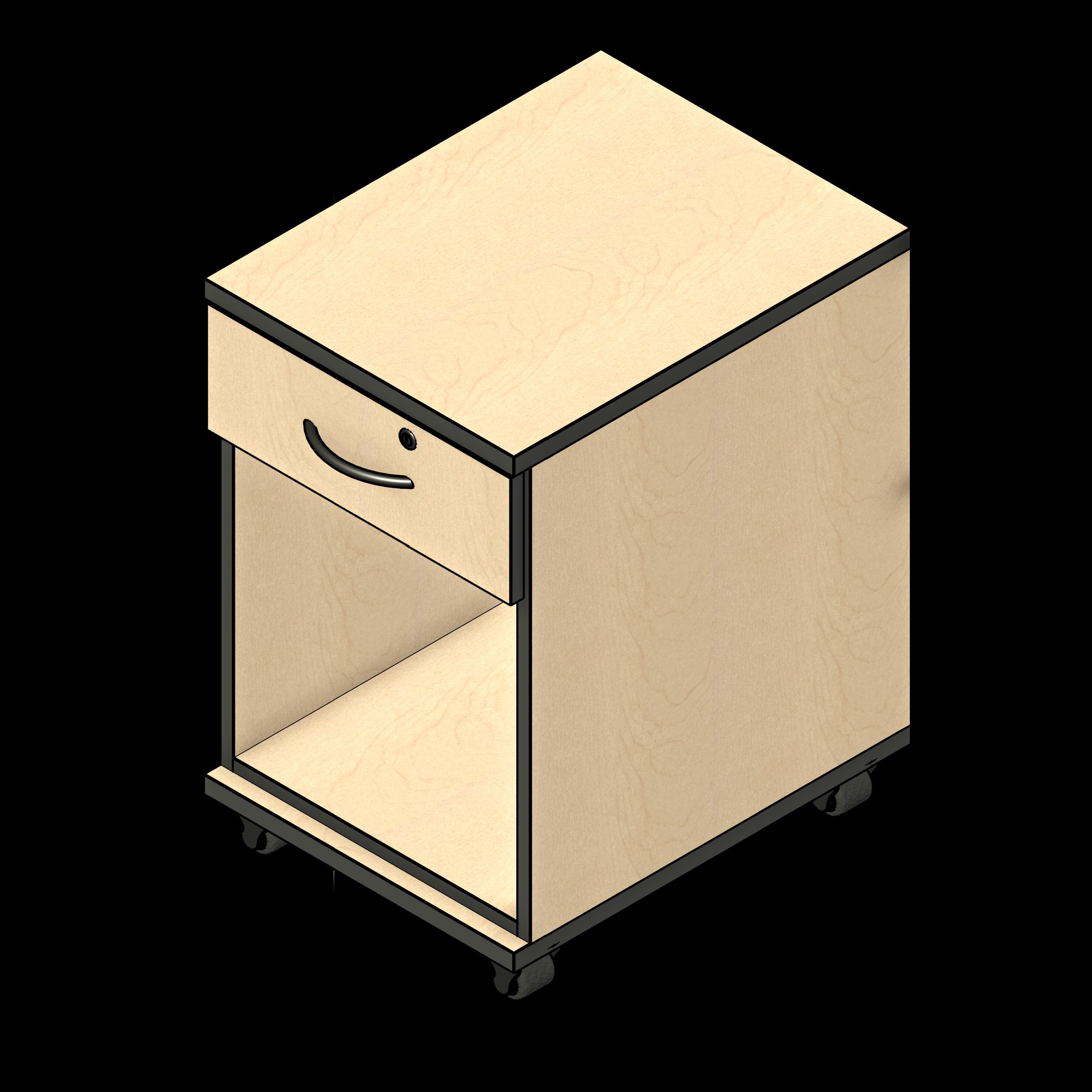 SSG Desk Circulation Inline Mobile LAM Drawer Over Open