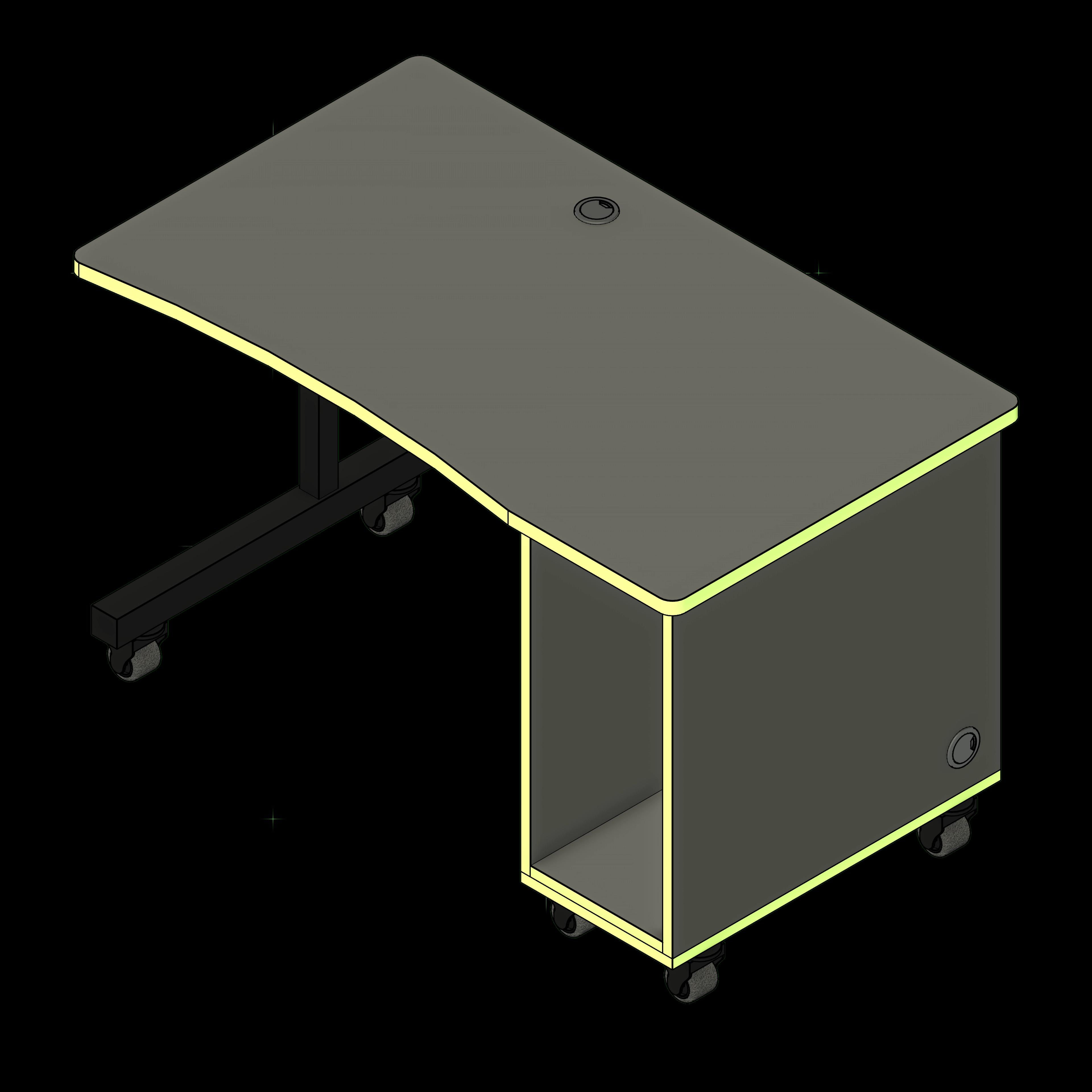 SSG Desk Student ESport Mobile LAM 482830 Square Casters