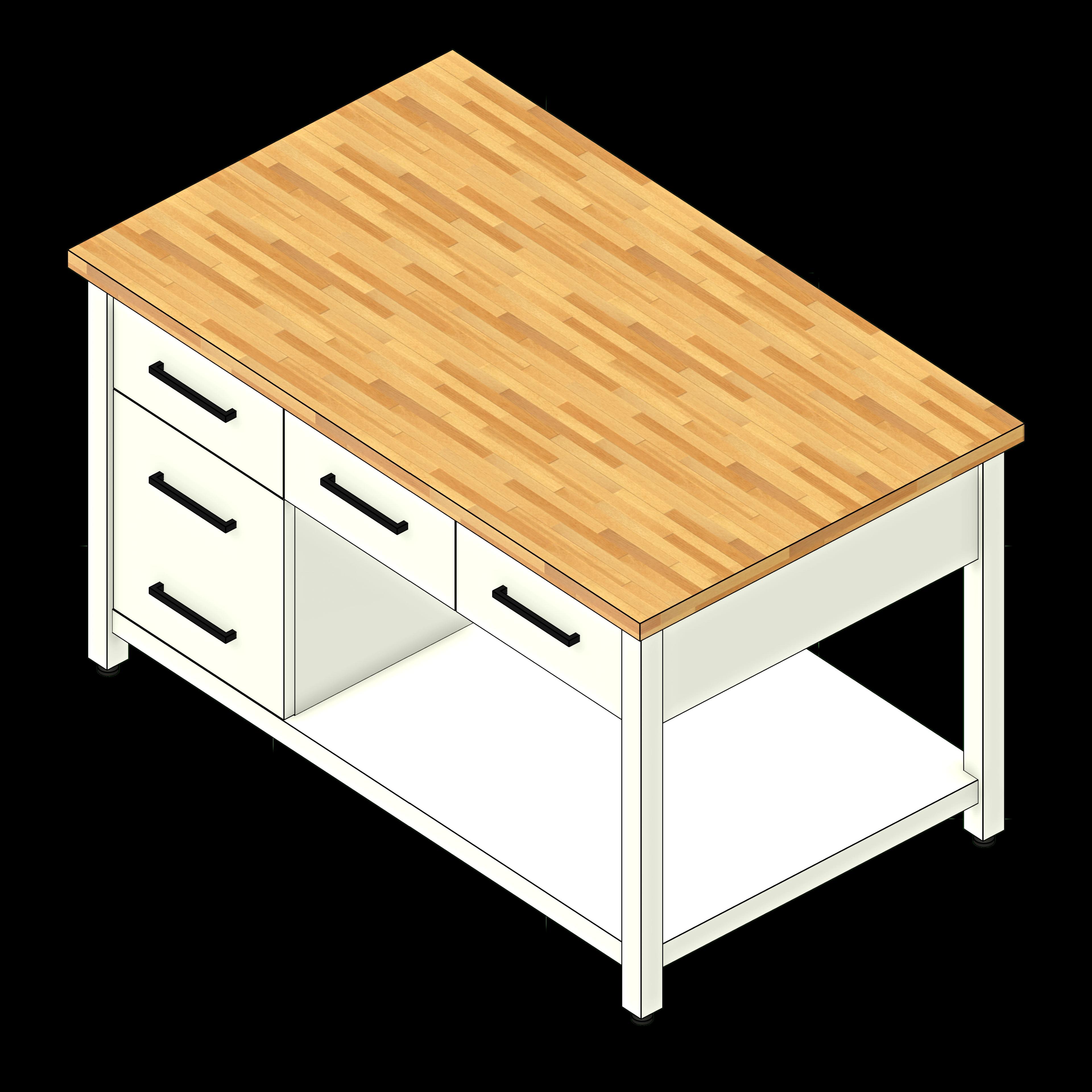 SSG Cart Kitchen Island LAM 603636 Glides Left Cabinet