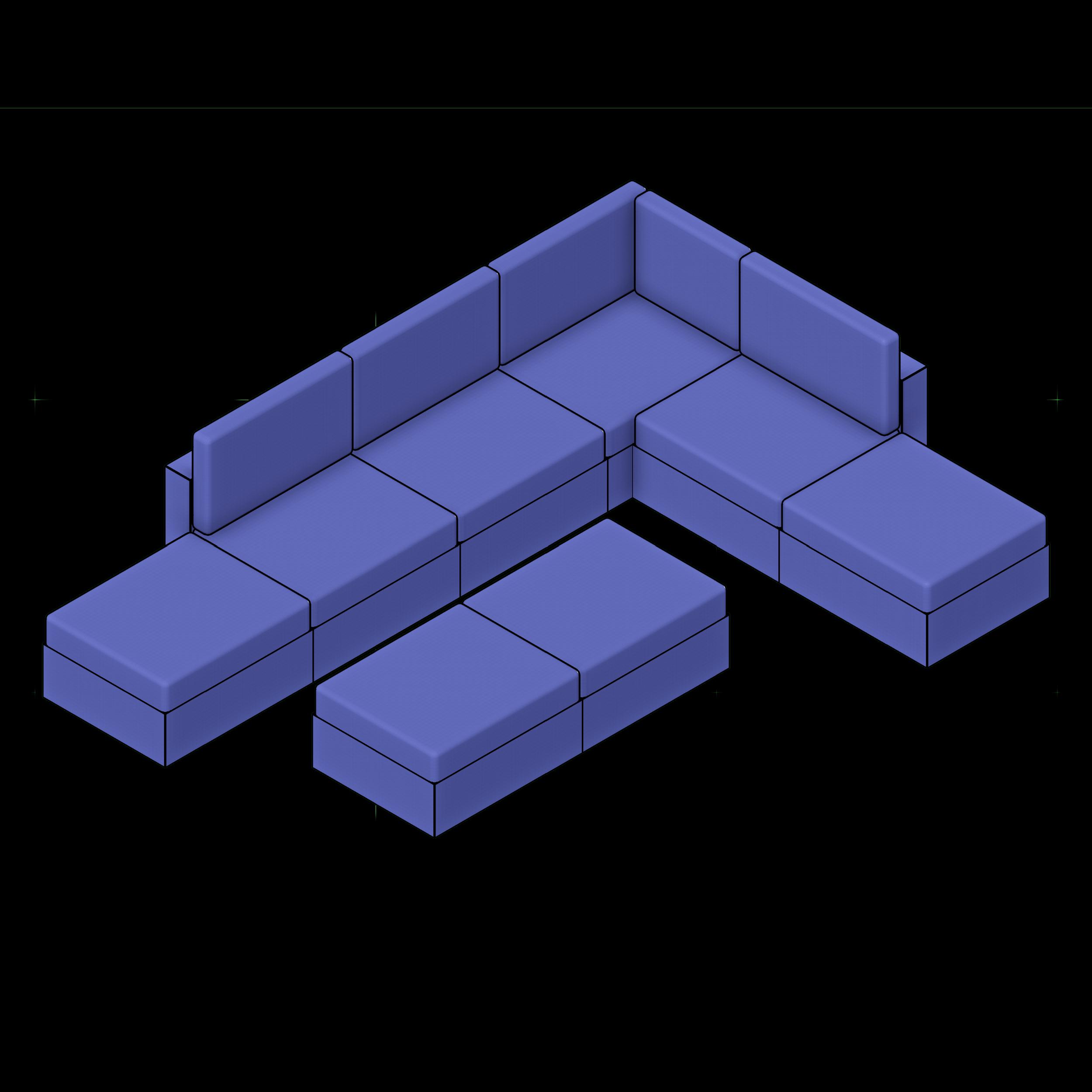 SSG Couch Sectional Modular UPH Sample System 2