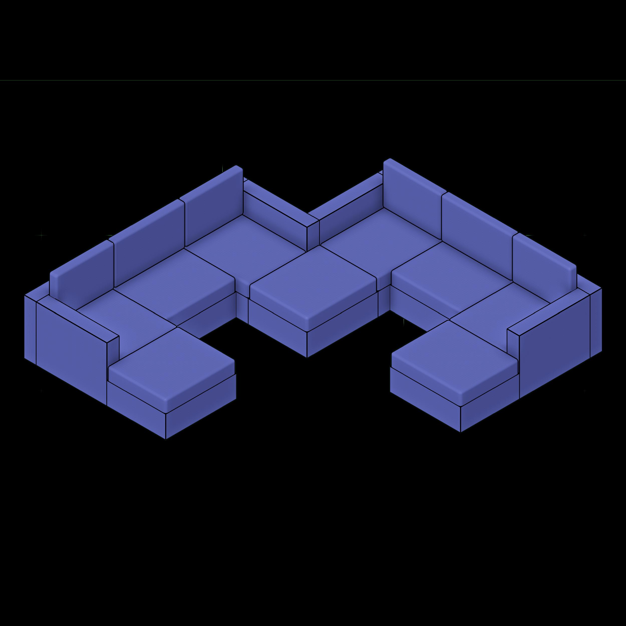 SSG Couch Sectional Modular UPH Sample System 3