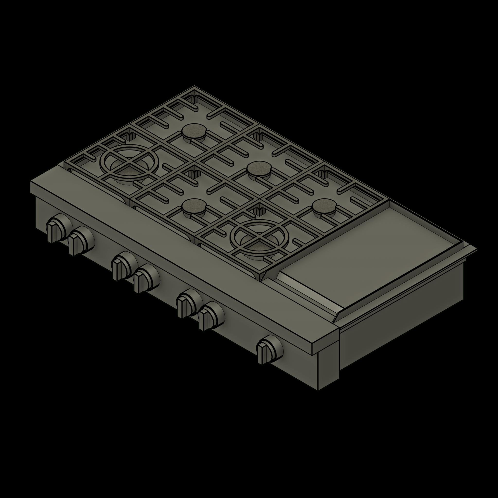 SSG Appliance Range Countertop SST 6 Burner Griddle