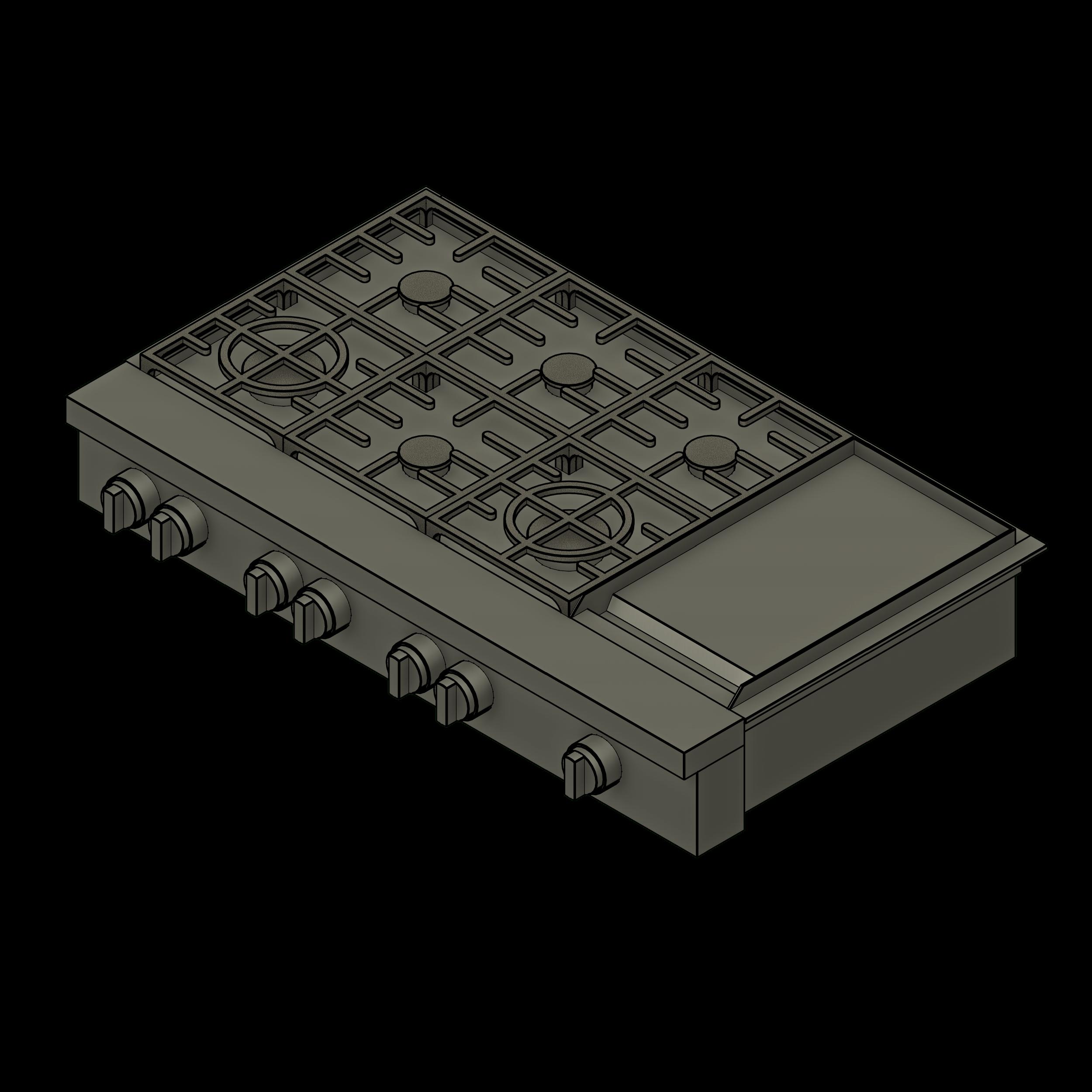 SSG Appliance Range Countertop SST 6 Burner Griddle