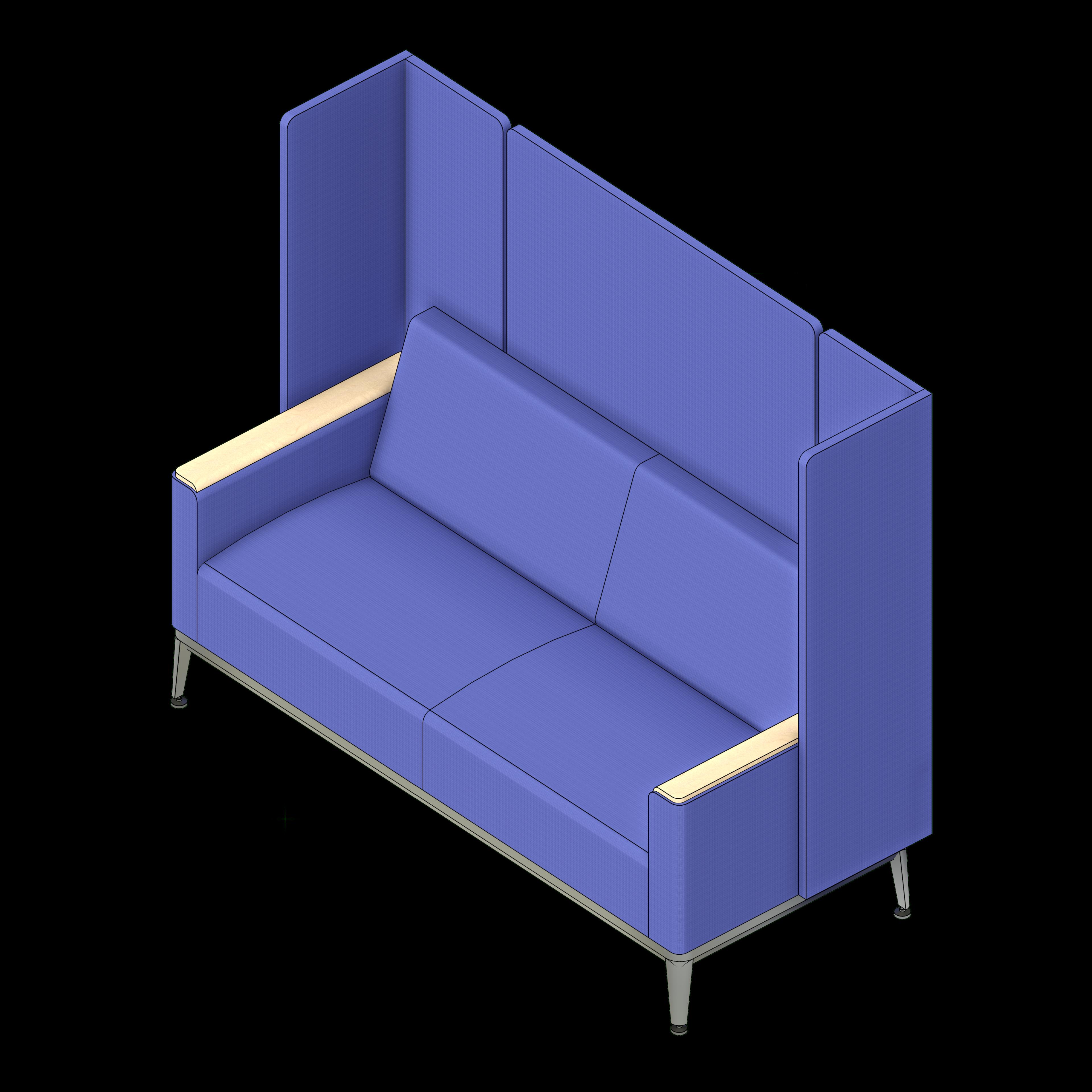  SSG Seating Lounge UPH Bariatric Loveseat Privacy Panel