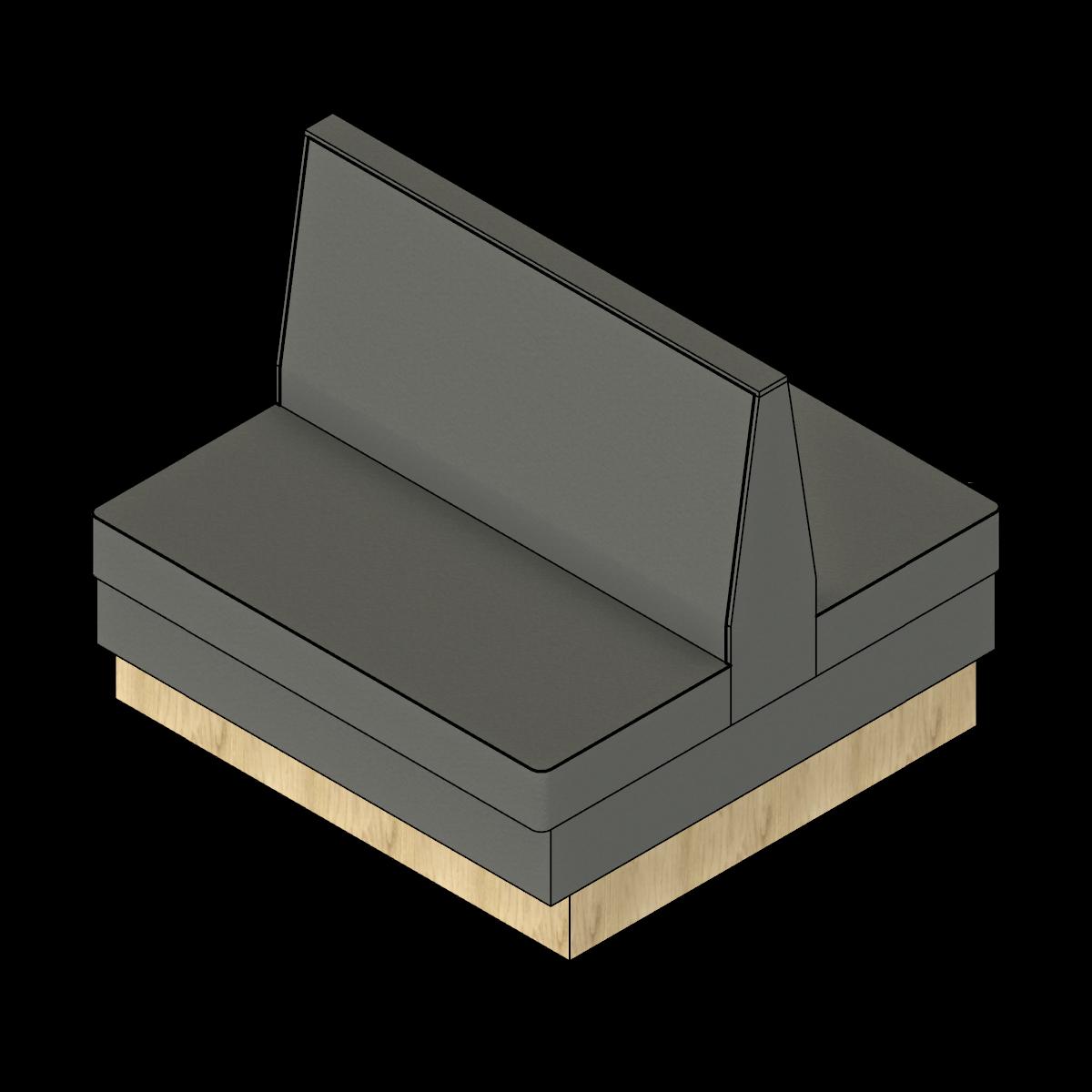  SSG Booth Modular Straight Double VNY Toe Kick Base