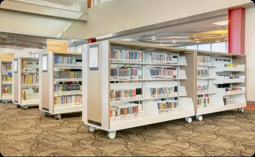 Mobile library shelving