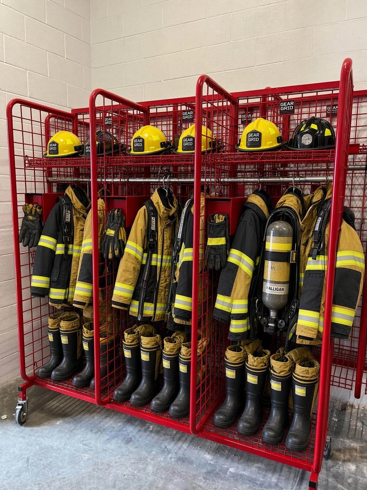 Freestanding firefighter locker