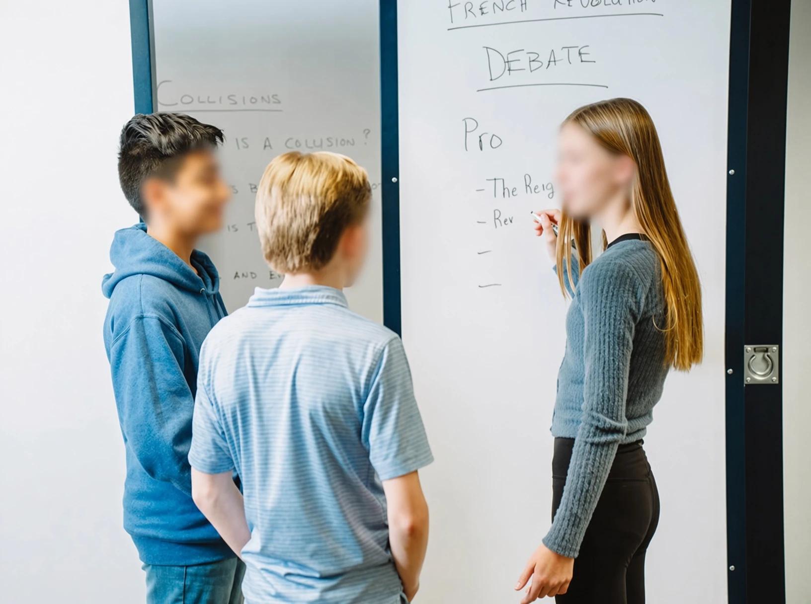 Classroom wall system designed for presentation and storage.