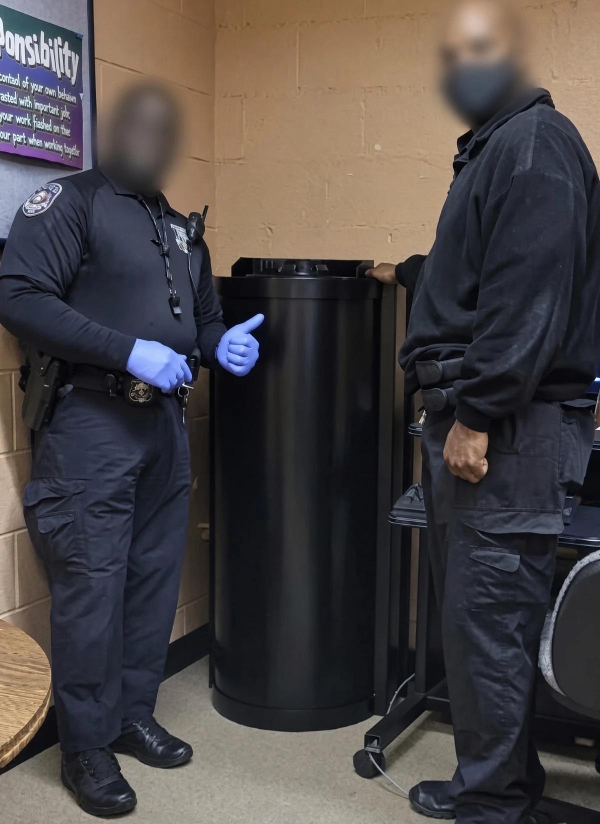 Small and large rapid-response weapons safes for military base or school resource officer use.