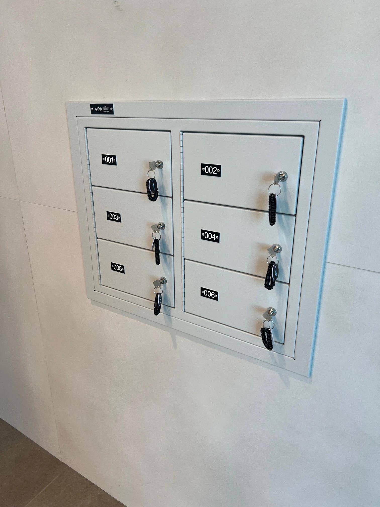 Wall-mounted gunmetal locker