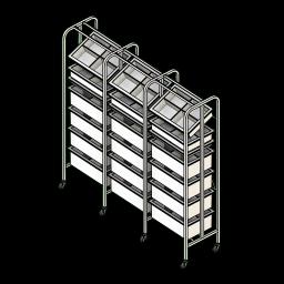 Medical Racks 3 Column 7H Wide PCS