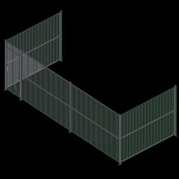 Wire Partition 3 Sided Single Hinged 44