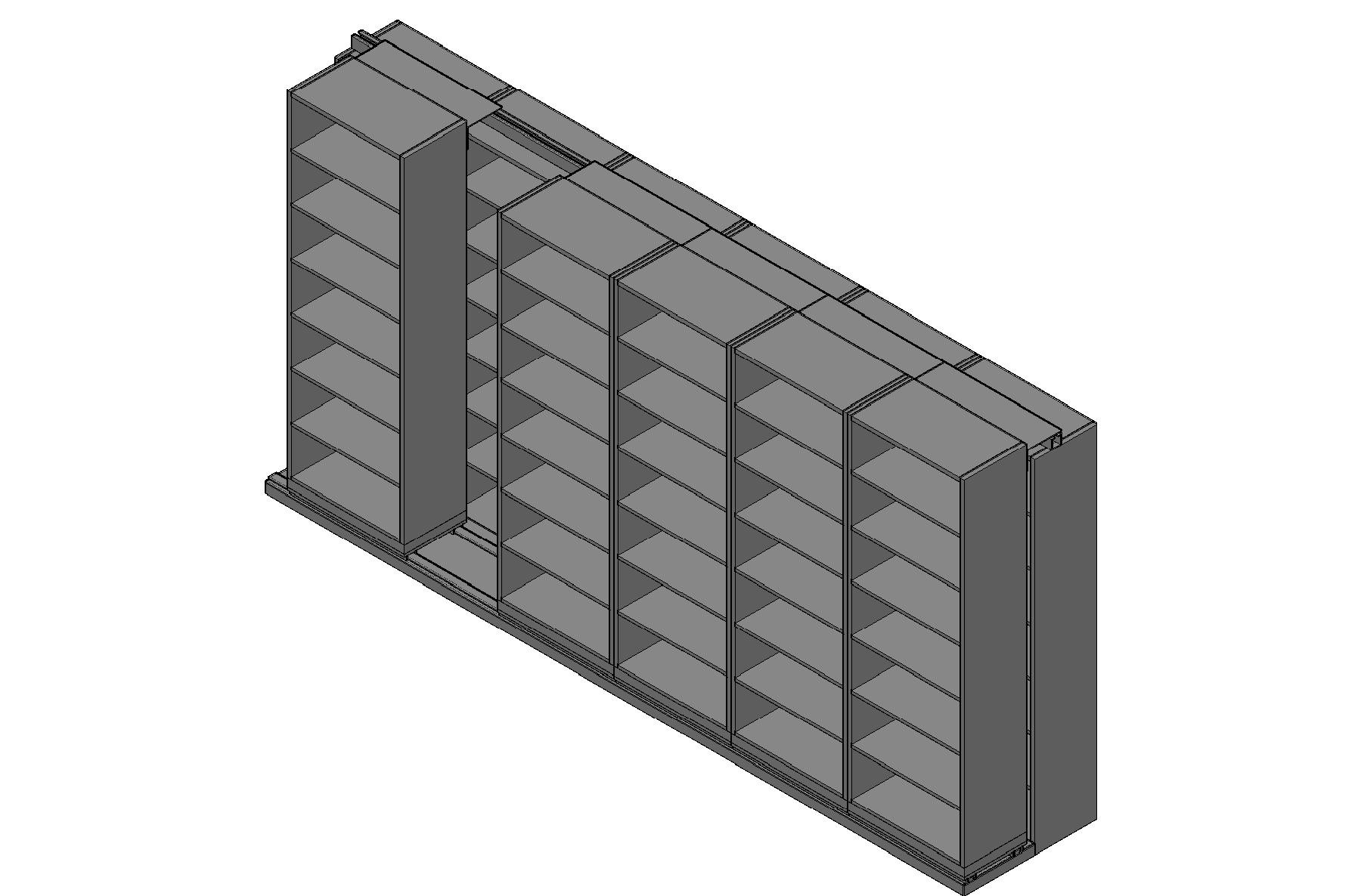 Box Size Sliding Shelves - 2 Rows Deep - 7 Levels - (30" x 16" Shelves) - 184" Total Width