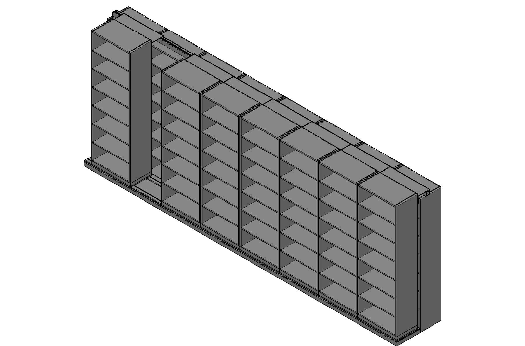 Box Size Sliding Shelves - 2 Rows Deep - 7 Levels - (30" x 16" Shelves) - 244" Total Width