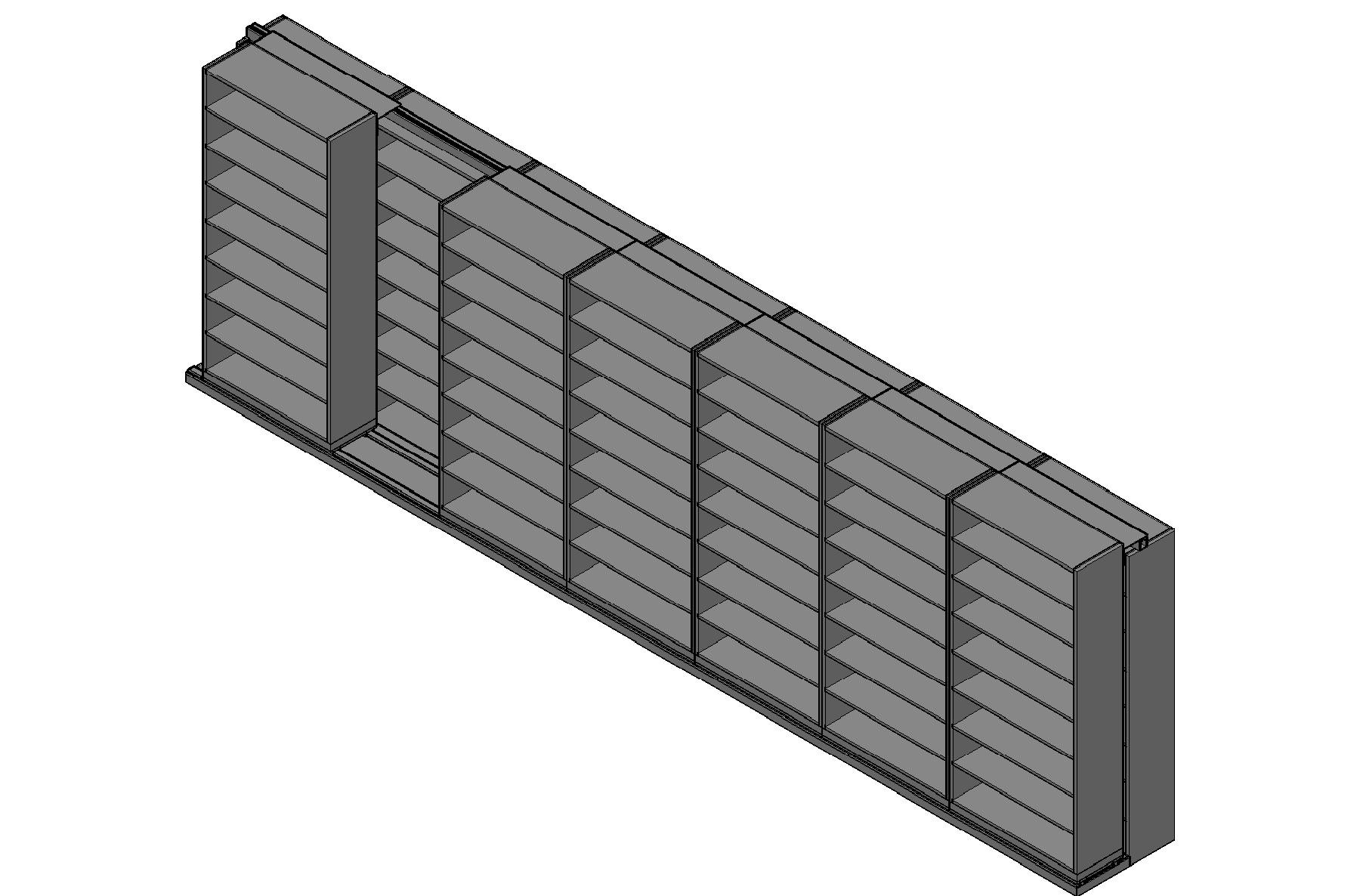 Legal Size Sliding Shelves - 2 Rows Deep - 8 Levels - (42" x 15" Shelves) - 298" Total Width