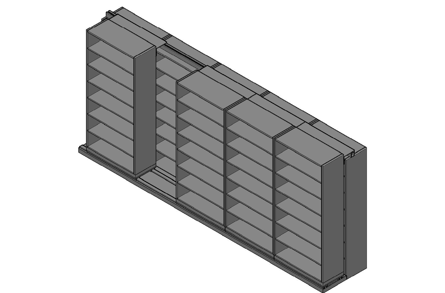 Legal Size Sliding Shelves - 2 Rows Deep - 7 Levels - (36" x 15" Shelves) - 184" Total Width